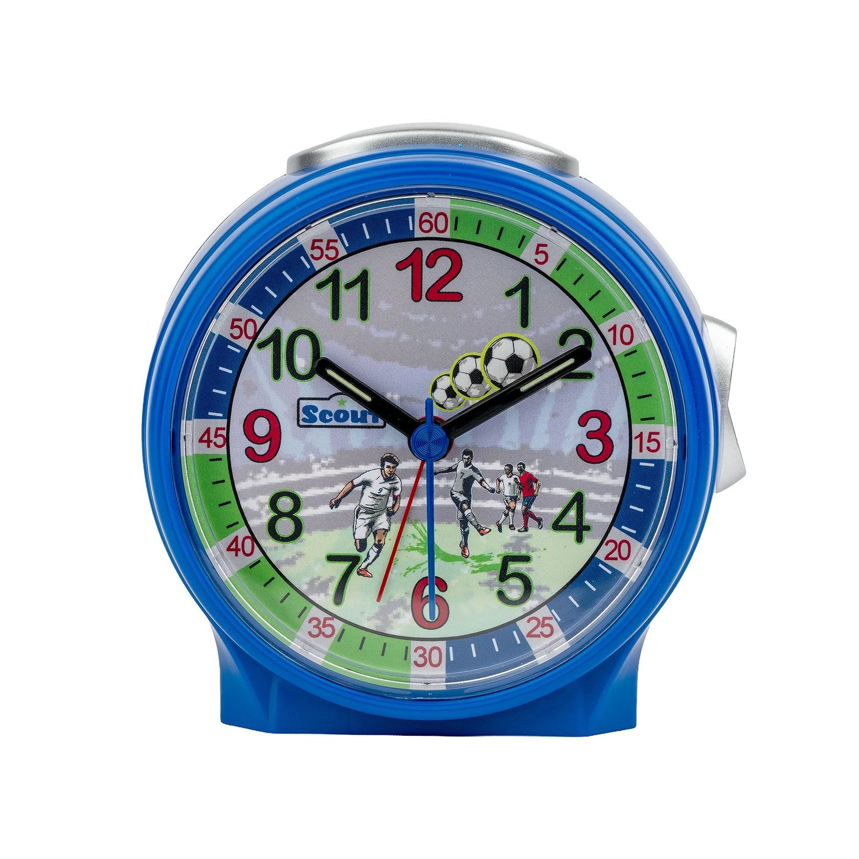 Scout Kinderwecker 166000007 Friends Fußball Blau Lernwecker 10 cm