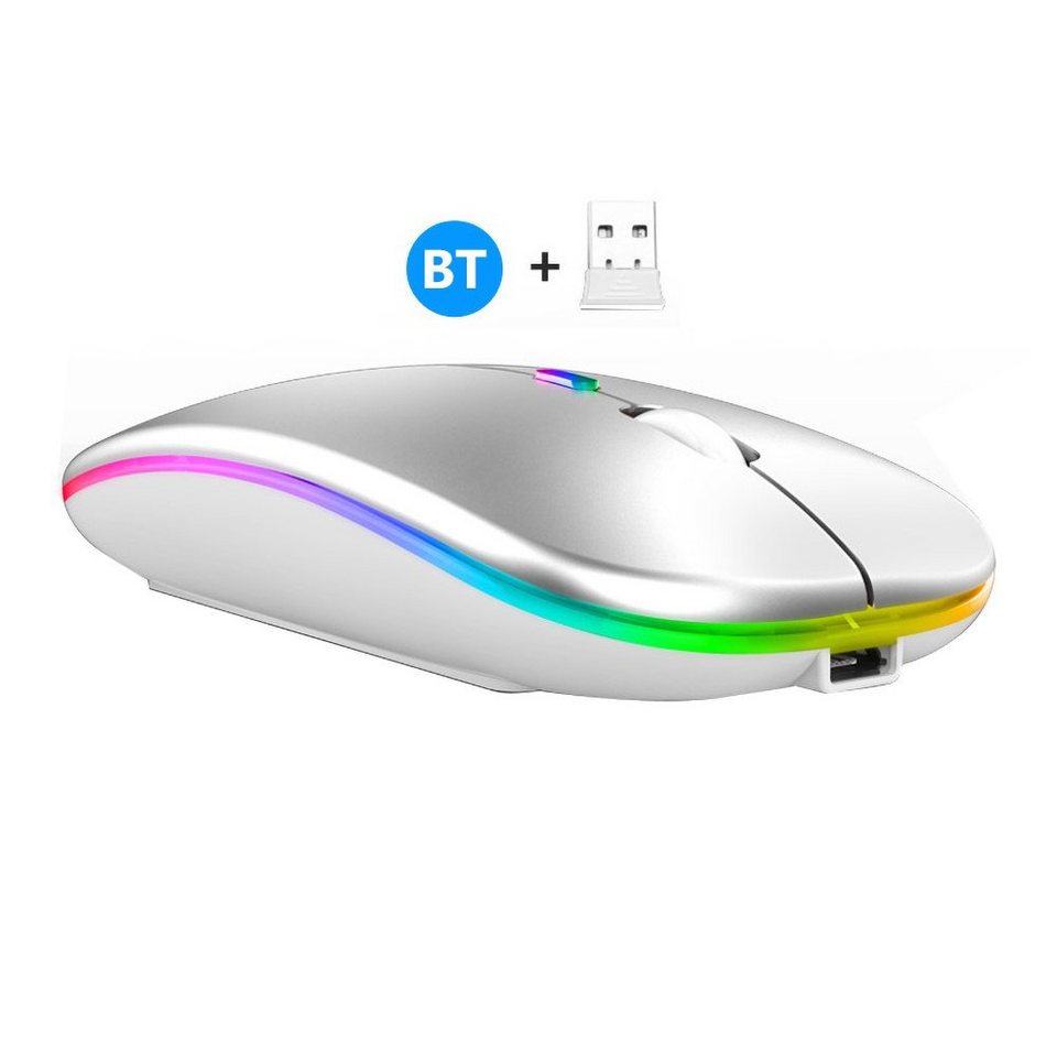 Rutaqian 2,4G Wireless Bluetooth Mäuse USB Ergonomische Gaming-Maus  ergonomische Maus