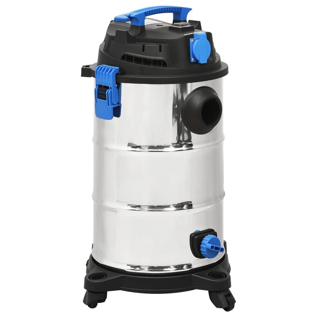 vidaXL Bodenstaubsauger 30 L Nass- und Trockensauger 1200 W 30 L Silbern, 1200 W