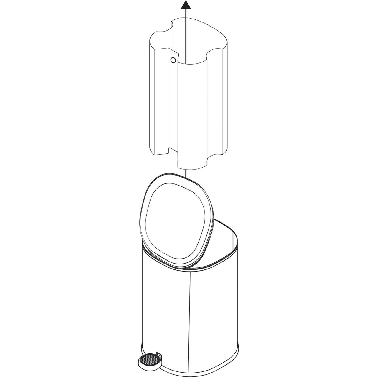 Euroshowers GmbH Kosmetikeimer 5L mit Pedal & Soft-Close, Schwarz