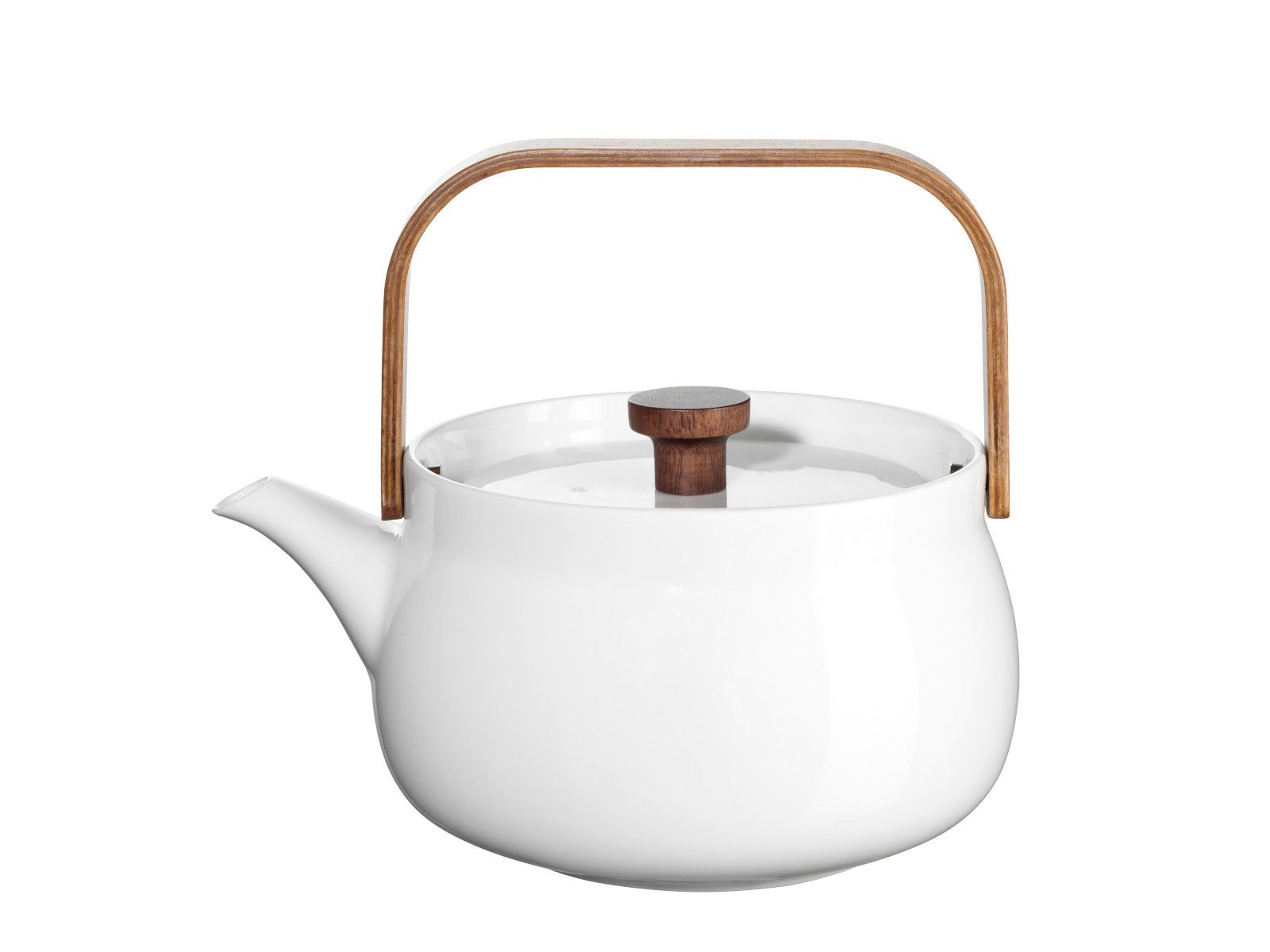 ASA SELECTION Teekanne Selection japandi Teekanne mit Holzgriff weiß 0,6l, 0.6 l, Geschirr