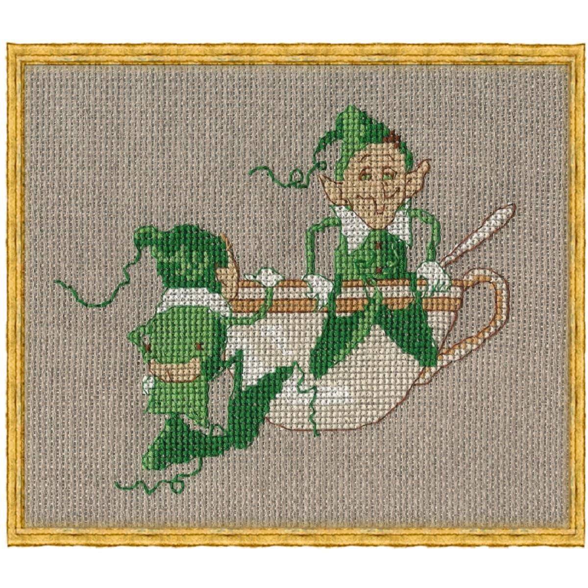 Kreativset Nimue Kreuzstich Set "Pousse-Cafe", Zählmuster, 78K, 15x12,5cm