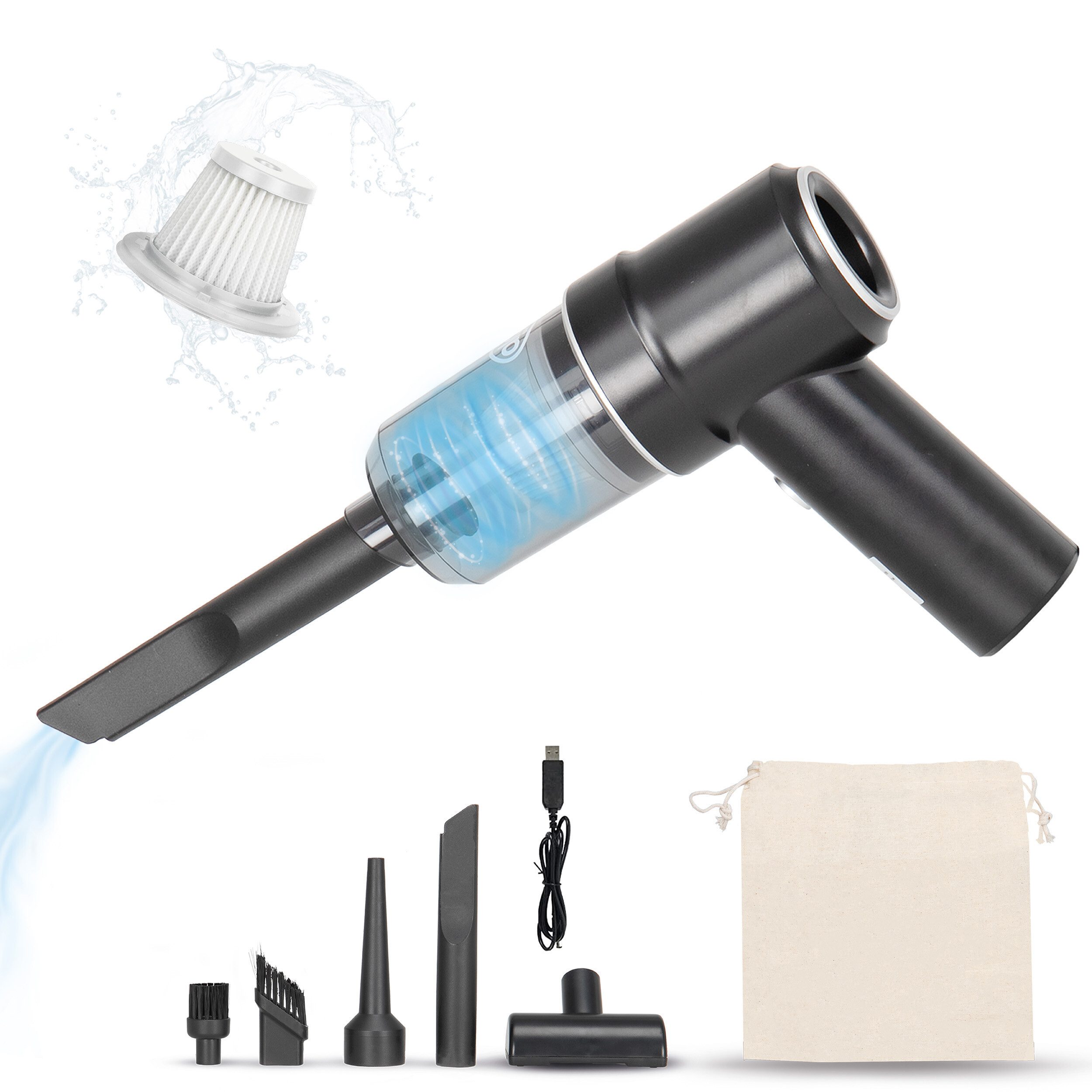 alca Handstaubsauger Akku Handstaubsauger 50W Mini Staubsauger kabellos Gebläsefunktion, 50 W