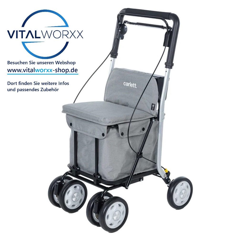 Carlett Rollator Carlett Comfort MOVE Ihr Rollator für Einkauf, Alltag, Freizeit, Wasserabweisende Tasche, modernes Design, Medizinprodukt