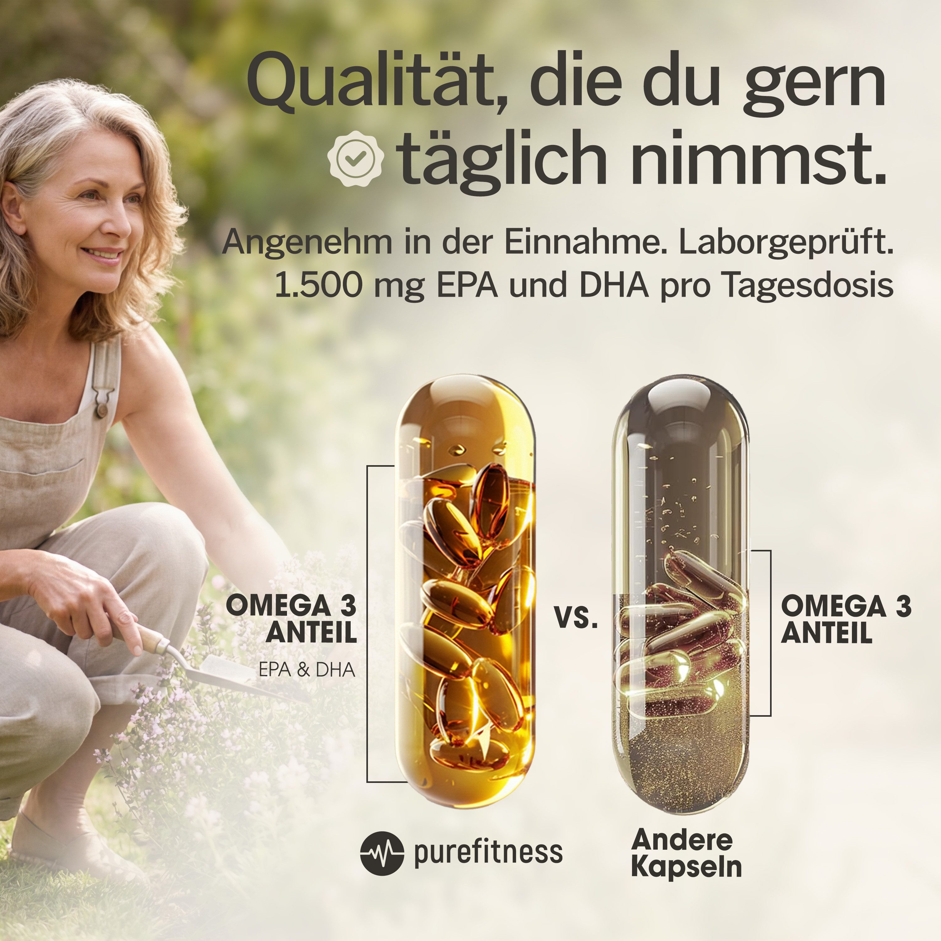 Purefitness OMEGA 3+ Fischöl 120 Kapseln Kapsel