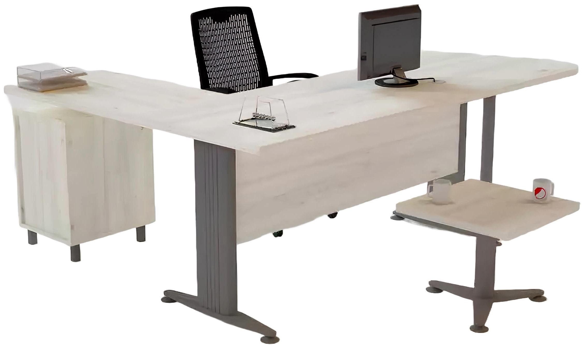 Eckschreibtisch 3-teiliges Set aus hochwertigem Schreibtisch Kommode und Couchtisch