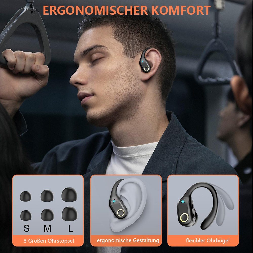 In (Geräuschunterdrückung, 60 USB-C, geschlossenerAkustik) Kopfhörer GelldG Stereo Ear Bluetooth 5.3 Std Akkulaufzeit, wasserdichte, Bluetooth, mit IPX5 lange Spielzeit Kopfhörer