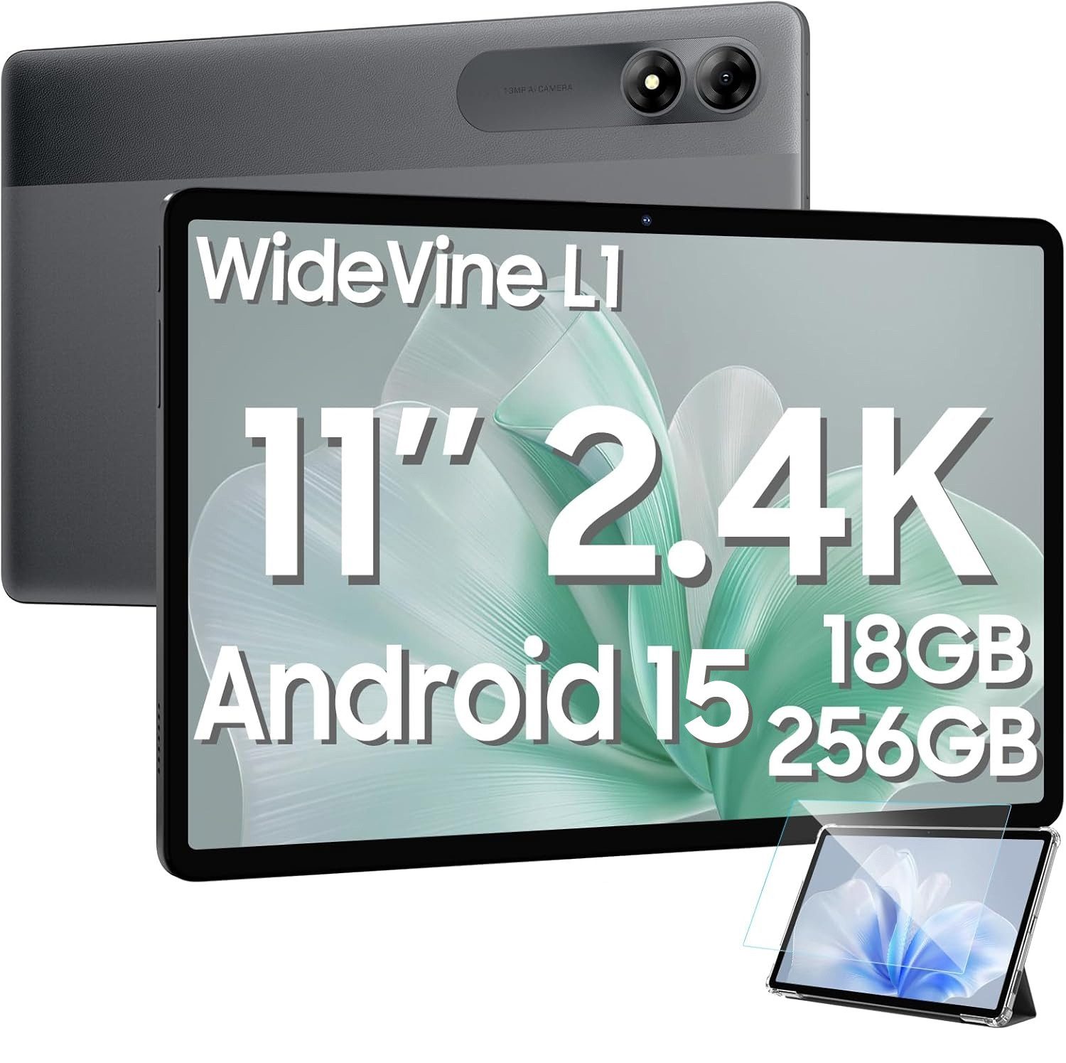 blackview Tab 9 WiFi 11 Zoll, 18 GB RAM 256 GB ROM, Android 15, 8 MP + 13 MP Tablet (11", 256 GB, 15, Android 15, FHD, 8200 mAh, Face ID, Dual-Box)