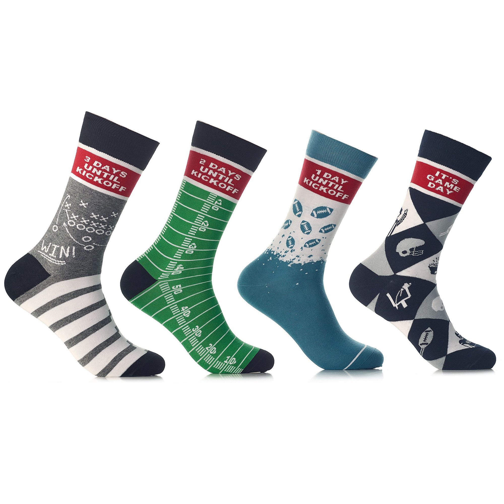 40YARDS Socken American Football Countdown Socken zum Game Day (4er Set, [4 günstig online kaufen