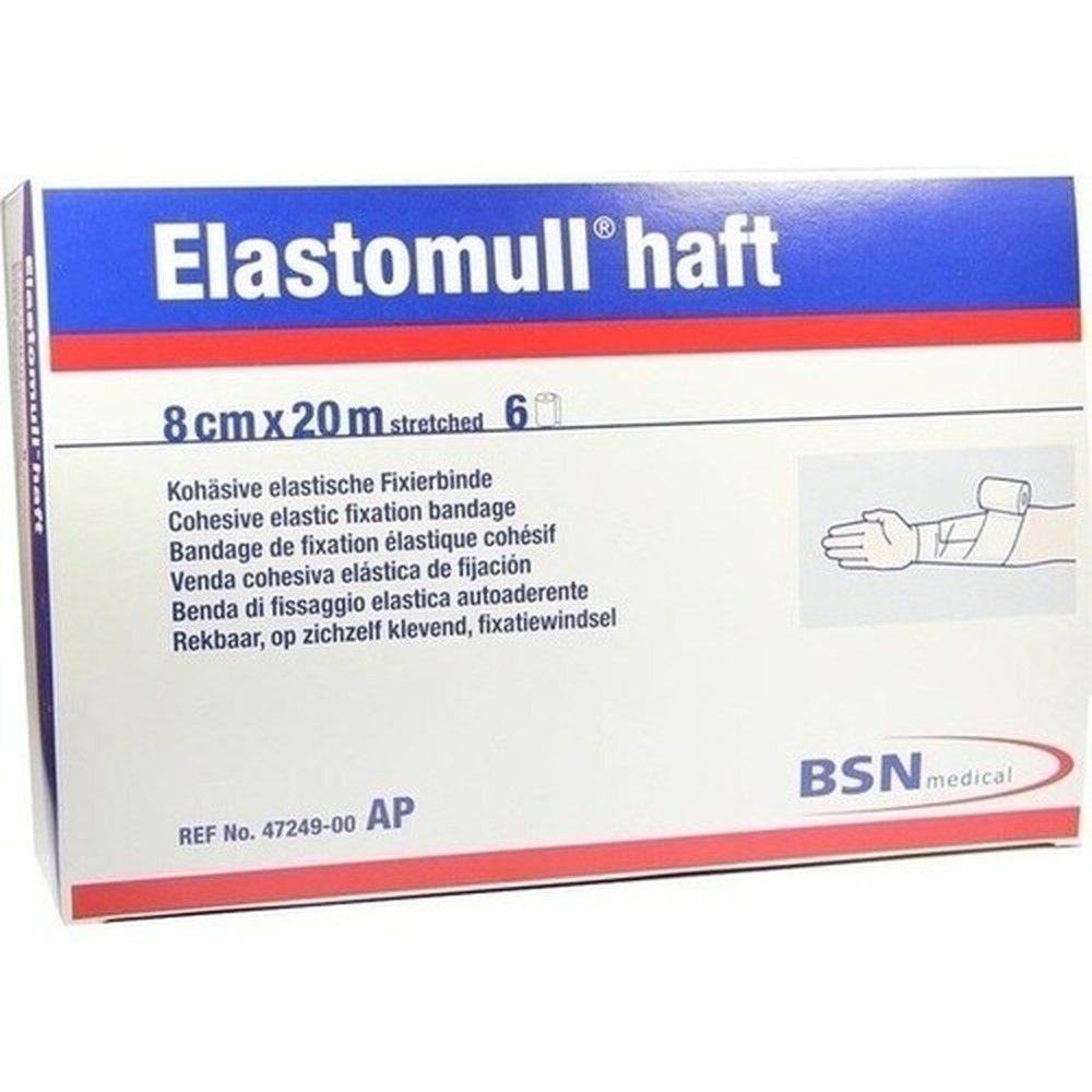 Elastomull Bandage ELASTOMULL haft 8 cmx20 m Fixierbinde 6 Stück