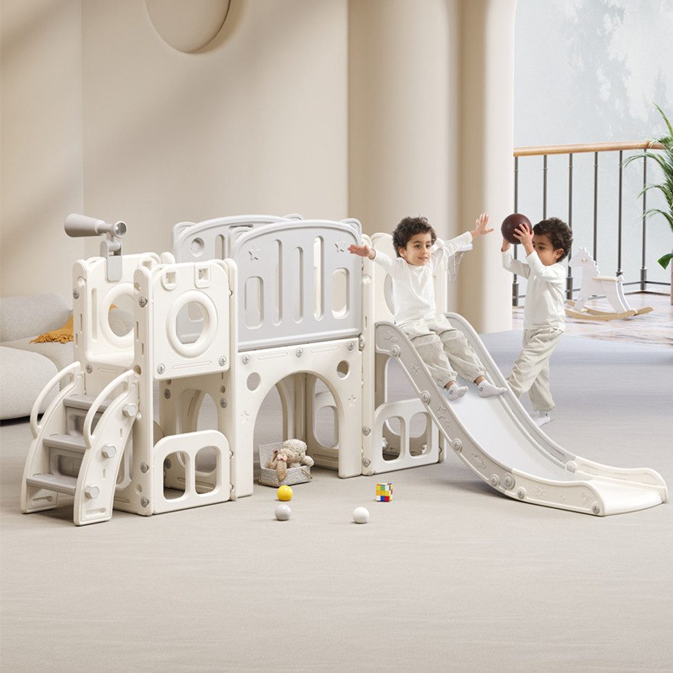 habeig Spielturm 9-in-1 Kinder Spielturm mit Rutsche 255x110 cm Schaukel Ba günstig online kaufen