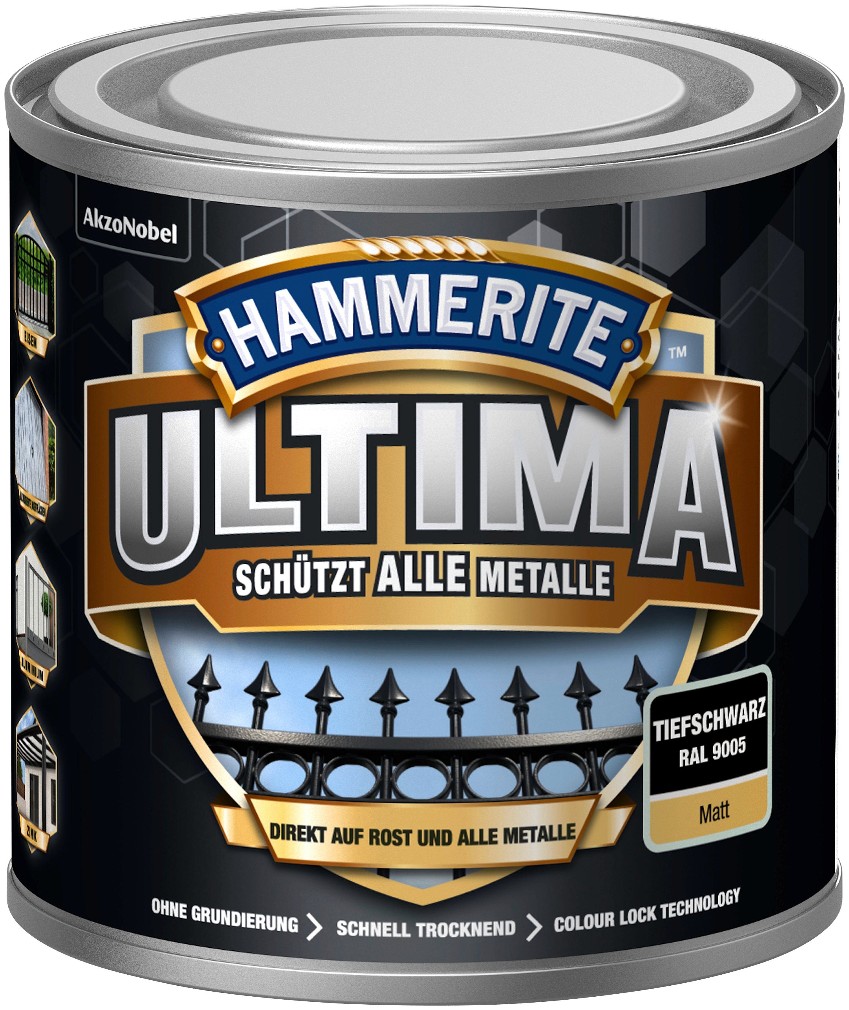 Hammerite Metallschutzlack »ULTIMA«, 3in1, tiefschwarz RAL 9005, matt