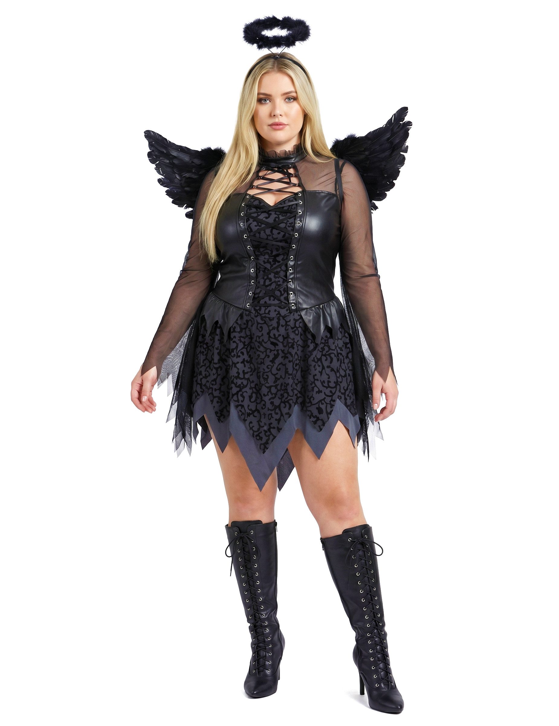 California Costumes Kostüm Fallen Angel Halloween Damenkostüm Engel schwarz