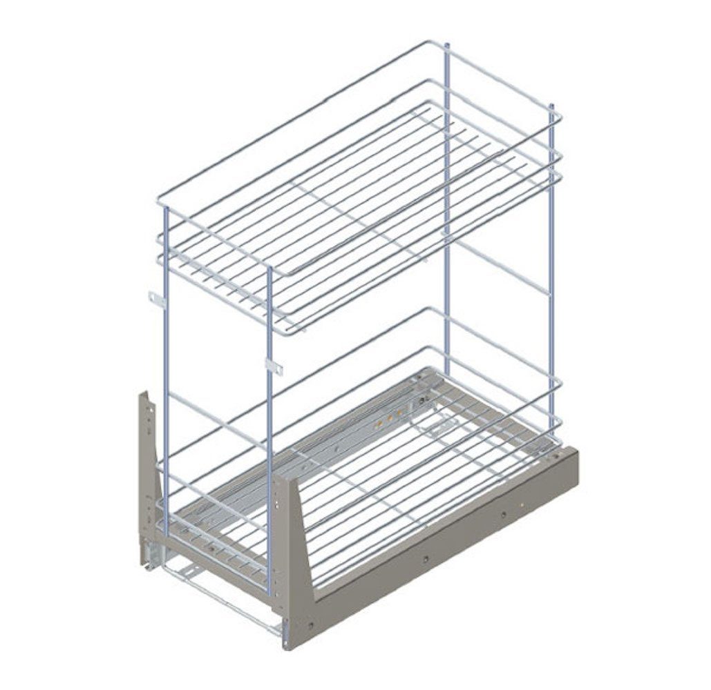 Feldmann-Wohnen Apothekerschrank Pescara (Pescara) und 0101 40cm 1-türig Schublade Metallkorb 1 & wählbar Front- Korpusfarbe Magnolia