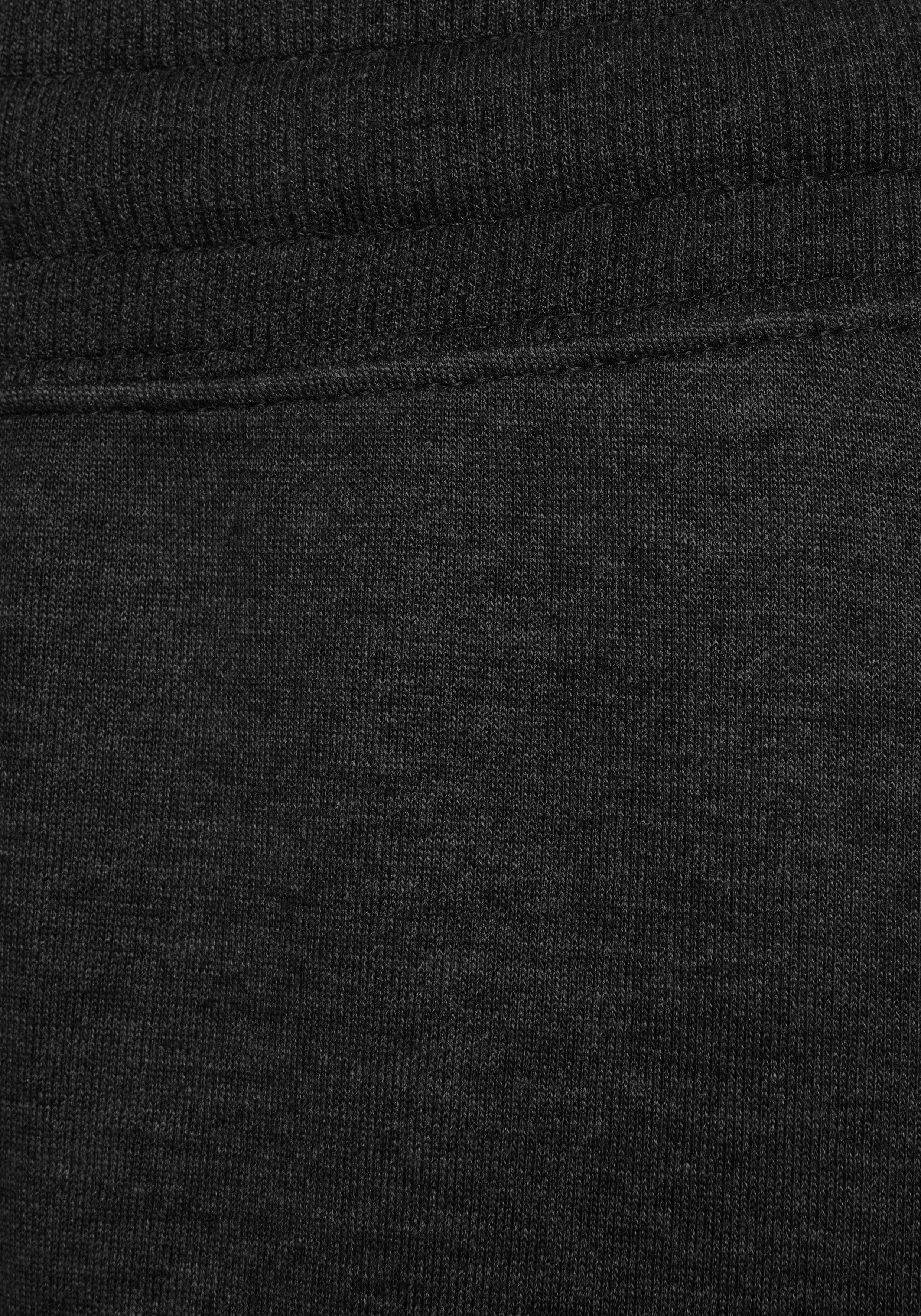 Bench. Loungewear Loungehose mit Seitenstreifen Loungeanzug schwarz und geradem Bein