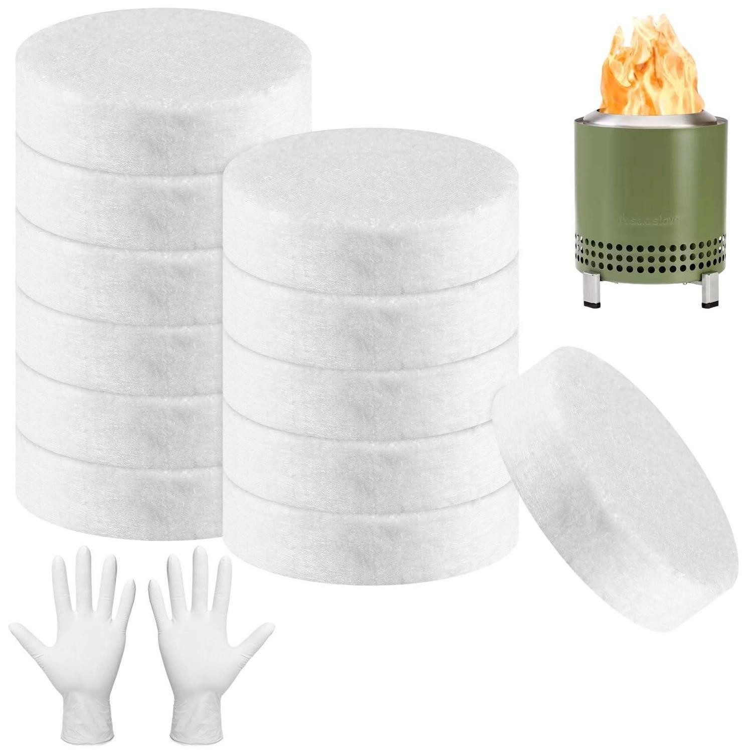 LuxusKollektion Tischfeuer Keramikwolle Bioethanol 12 Stk. + 2 Handschuhe (1-St)