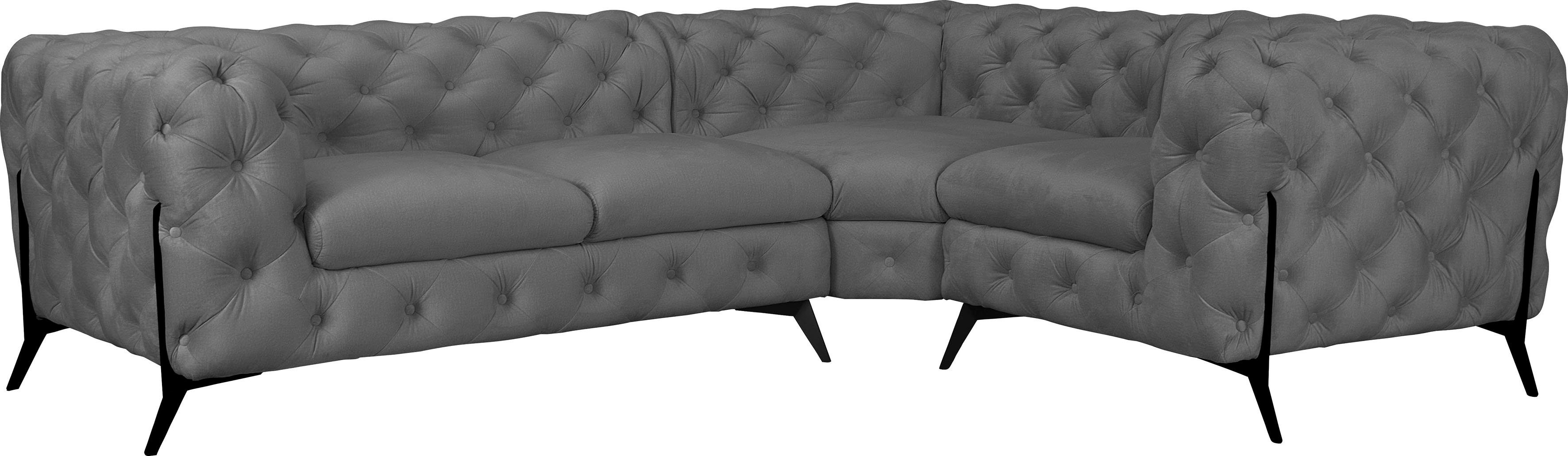 Home affaire Chesterfield-Sofa Amaury L-Form, moderne Chersterfield-Optik, Breite 262 cm, Fußfarbe wählbar. Reduzierter Preis € 2.379,99. Unverbindliche Preisempfehlung € 3.429,99