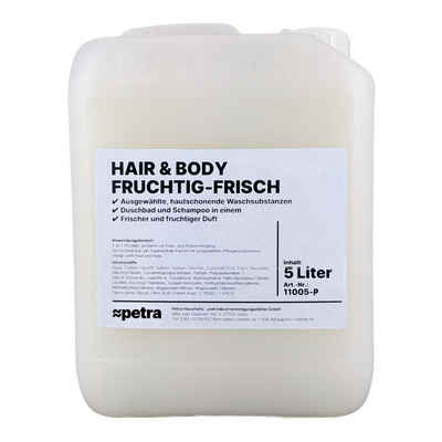 ≈petra Duschgel Hair & Body Fruchtig und Frisch [2x5 Liter Kanister], 2-in-1 Duschgel und Shampoo für Haar und Körper