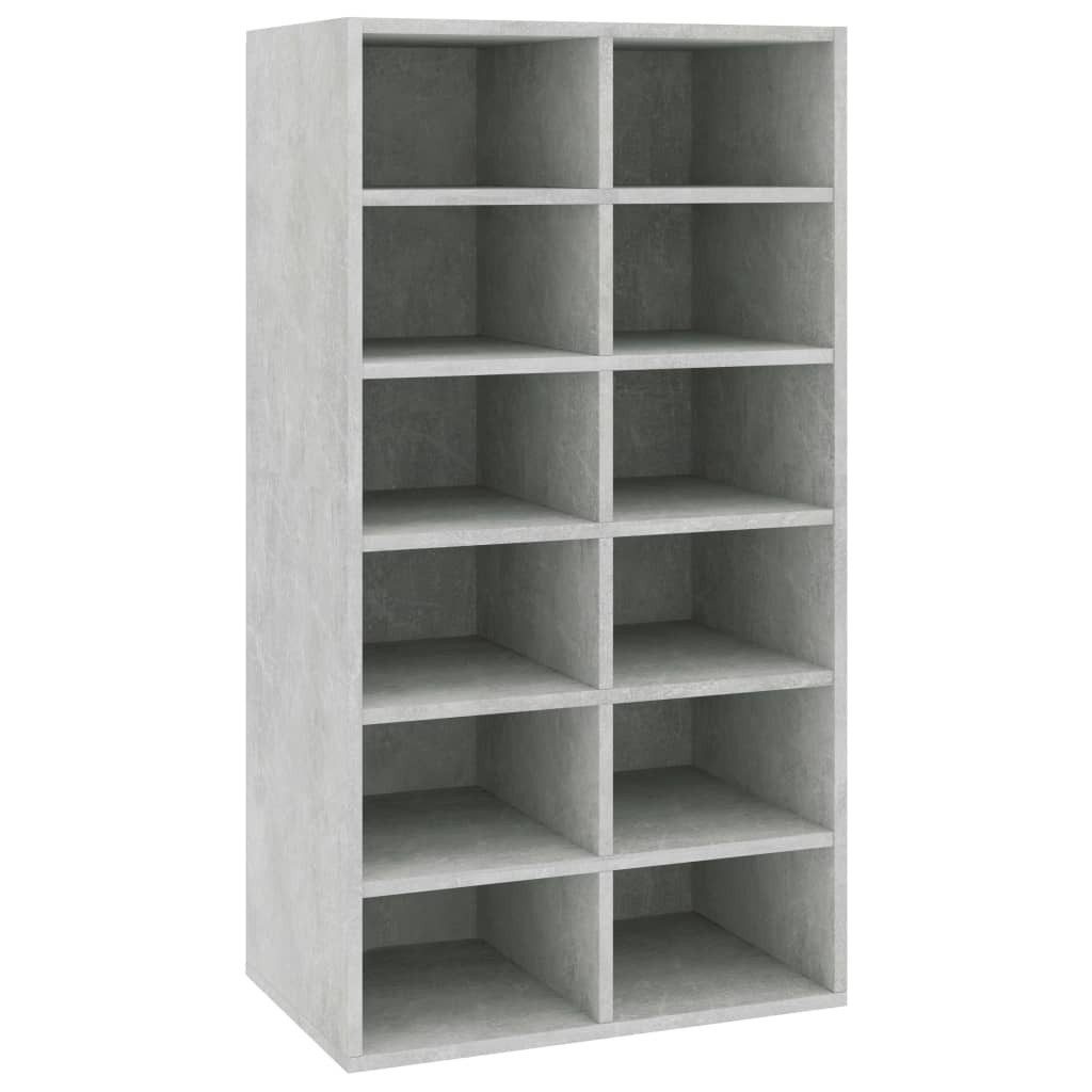 vidaXL Schuhschrank Schuhregal Betongrau 5434100 cm Spanplatte