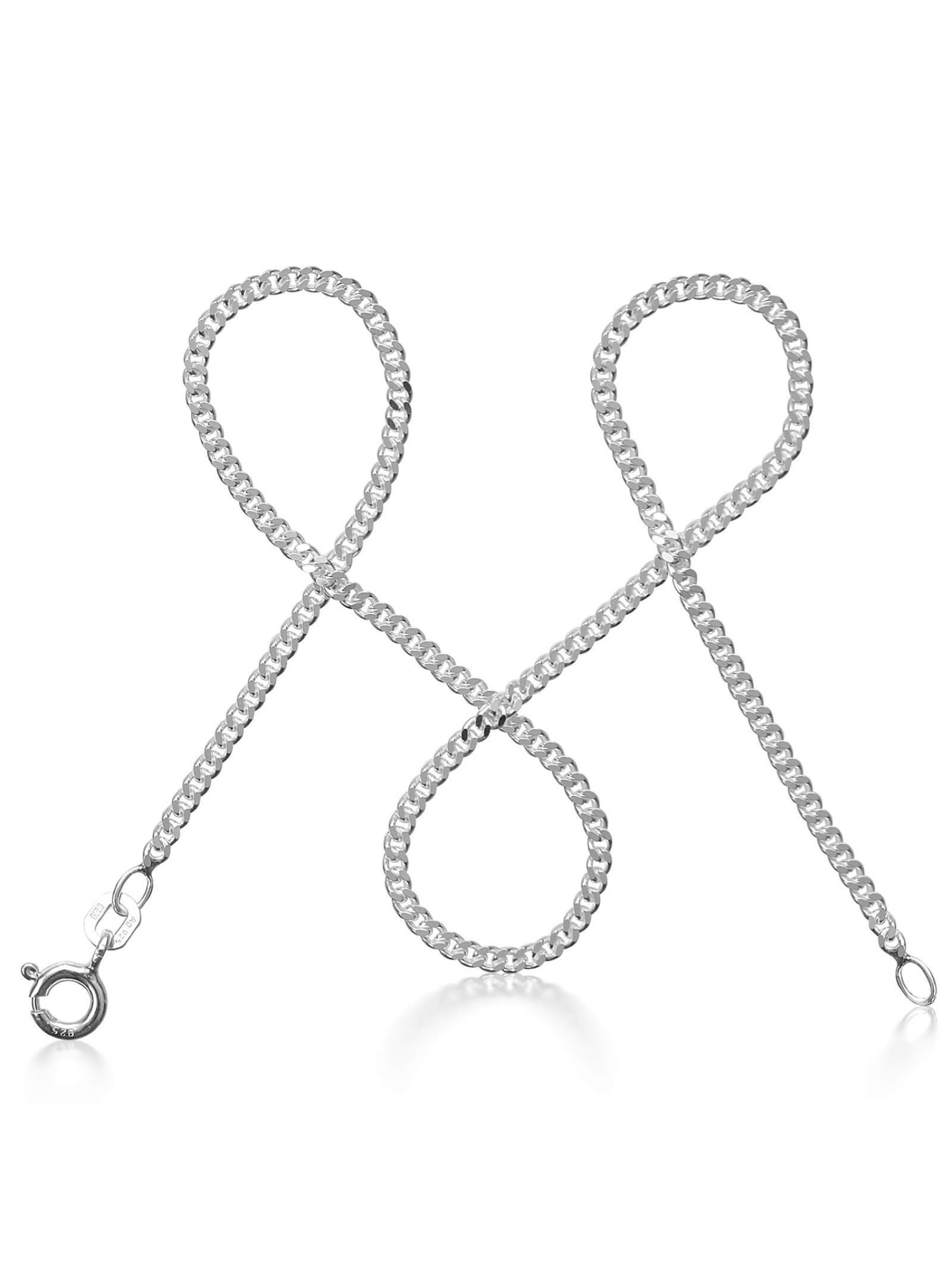 modabilé Silberkette Panzerkette SINCERE, Damen Halskette 2,1mm, 35cm Kette Sterling Silber 925, Made in Germany