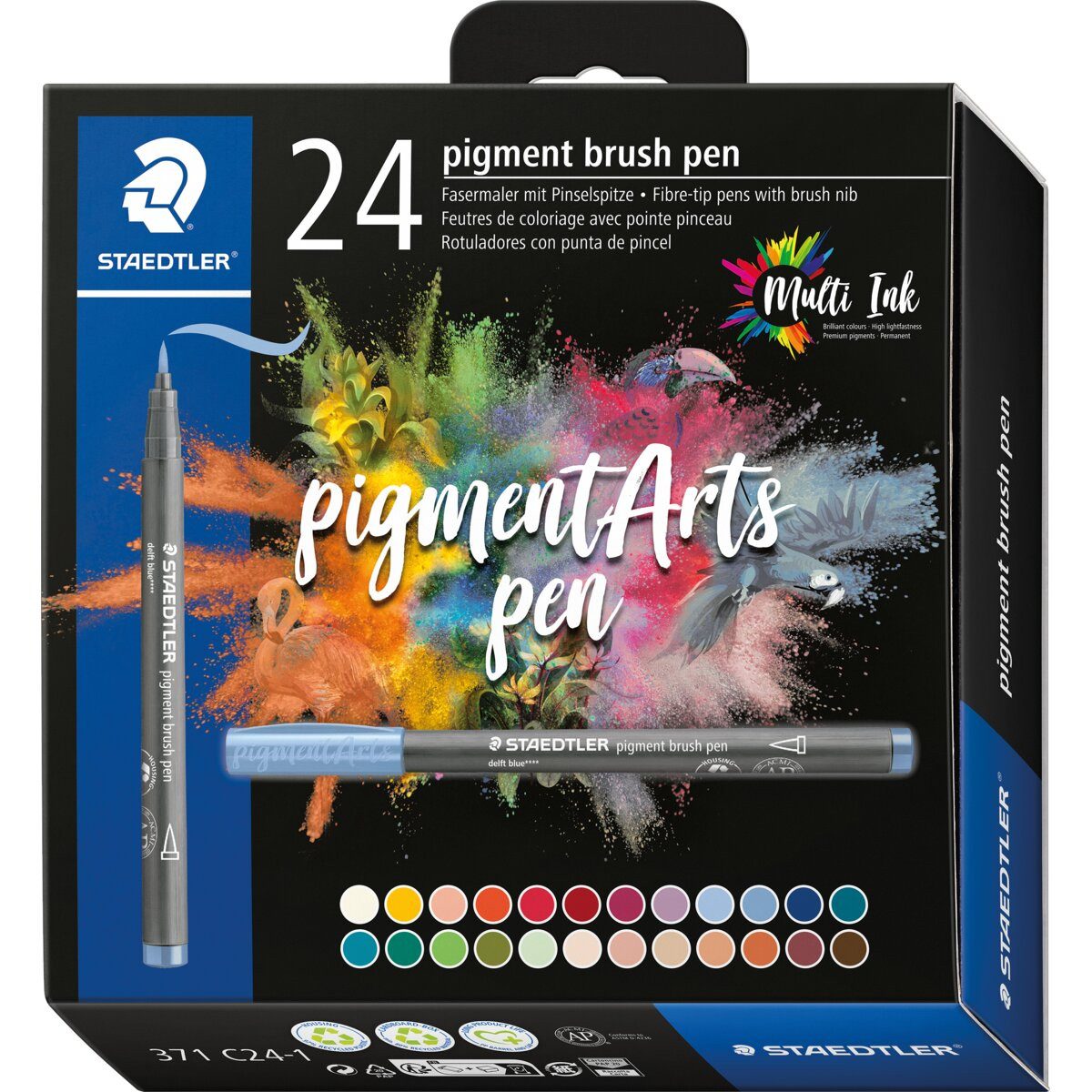 STAEDTLER Filzstift Pigment brush pen 24 Stück