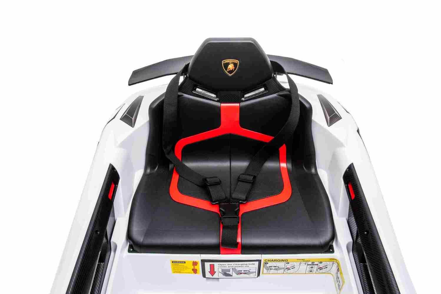 BoGi Weiß Lamborghini Elektro-Kinderauto SV Kinderfahrzeug Sportwagen Aventador Elektrofahrzeug