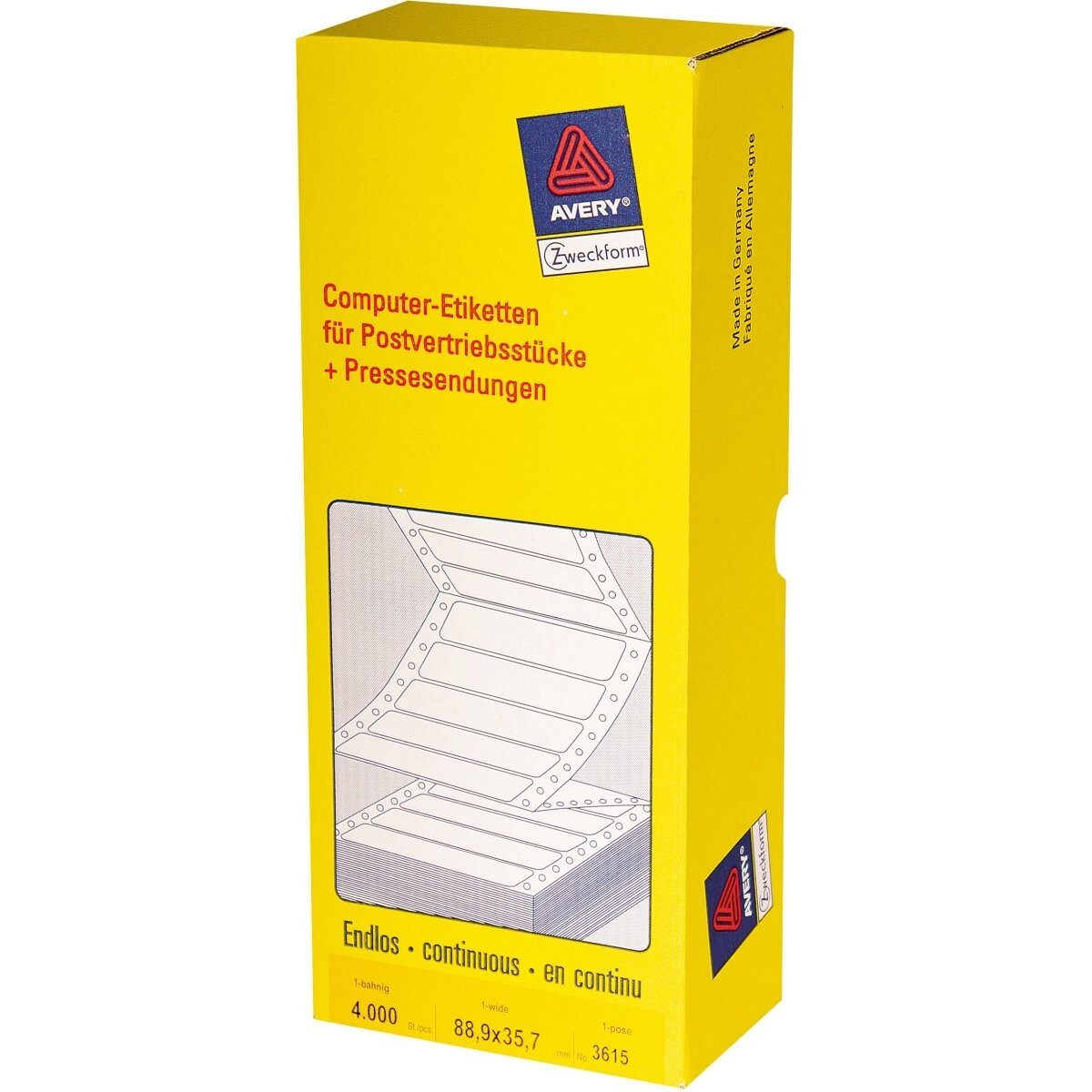 Avery Zweckform Etikettenrolle Universal-Etiketten 88,9x35,7 mm 4000 Etiketten weiß
