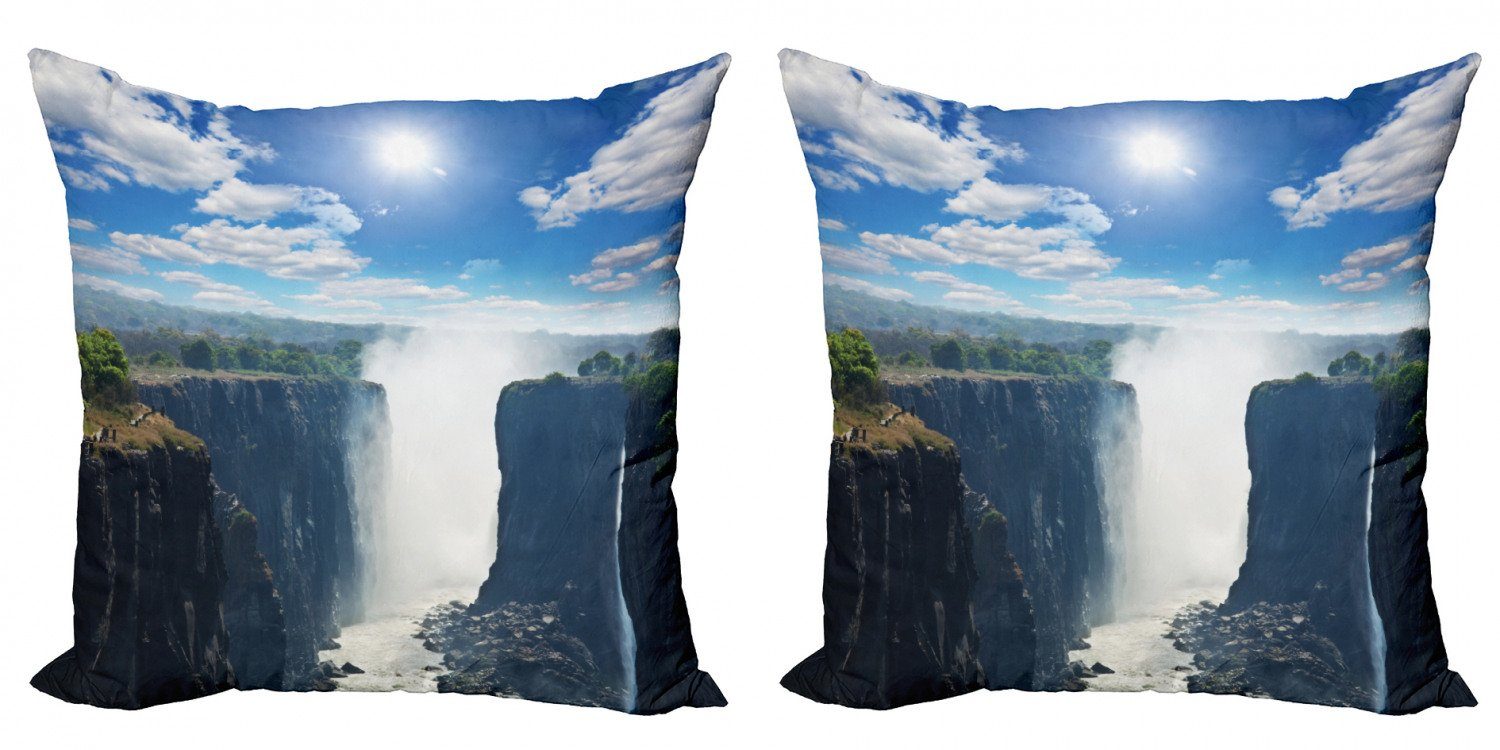 Stück), Wasserfall Klippe Natur Berg Doppelseitiger (2 Digitaldruck, Kissenbezüge Abakuhaus Accent Modern