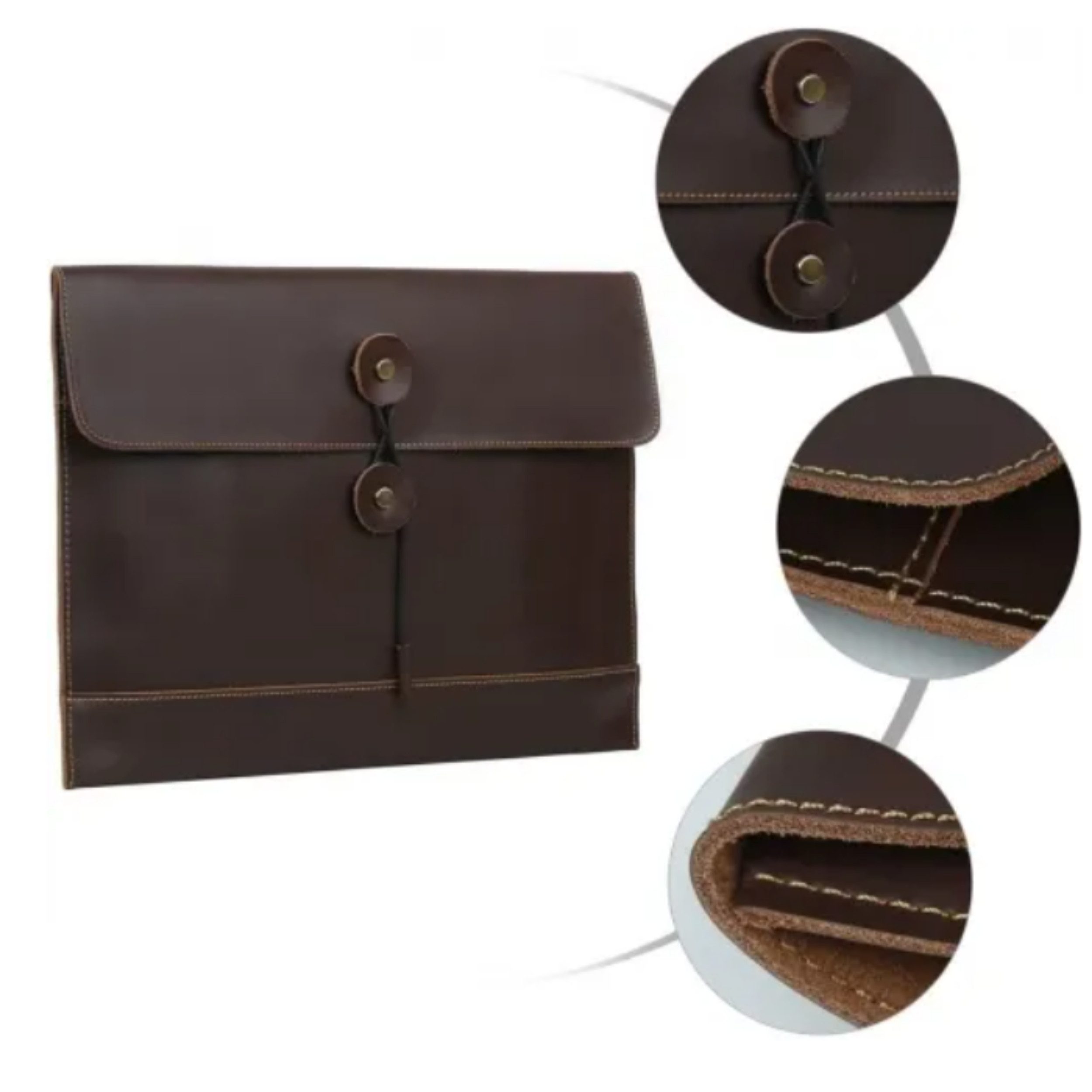 M-Diamant Konferenzmappe Lederumschlag Portfolio A4 Reisedokumente Kartenetui Reisepasshülle, Edles Vintage-Leder,100% Handarbeit