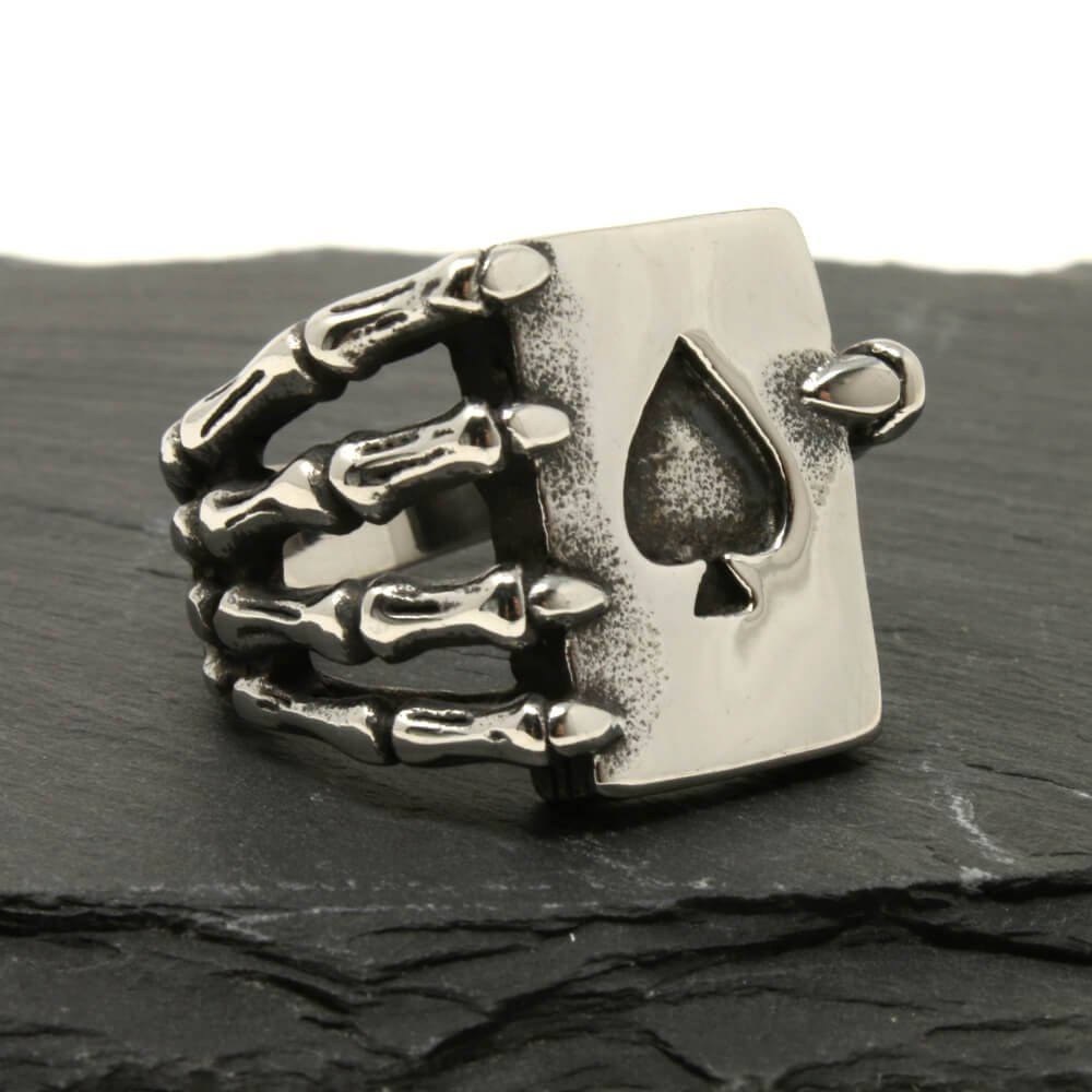 DALMARO.de Fingerring Ring Edelstahl - Silber aus POKER CLAW