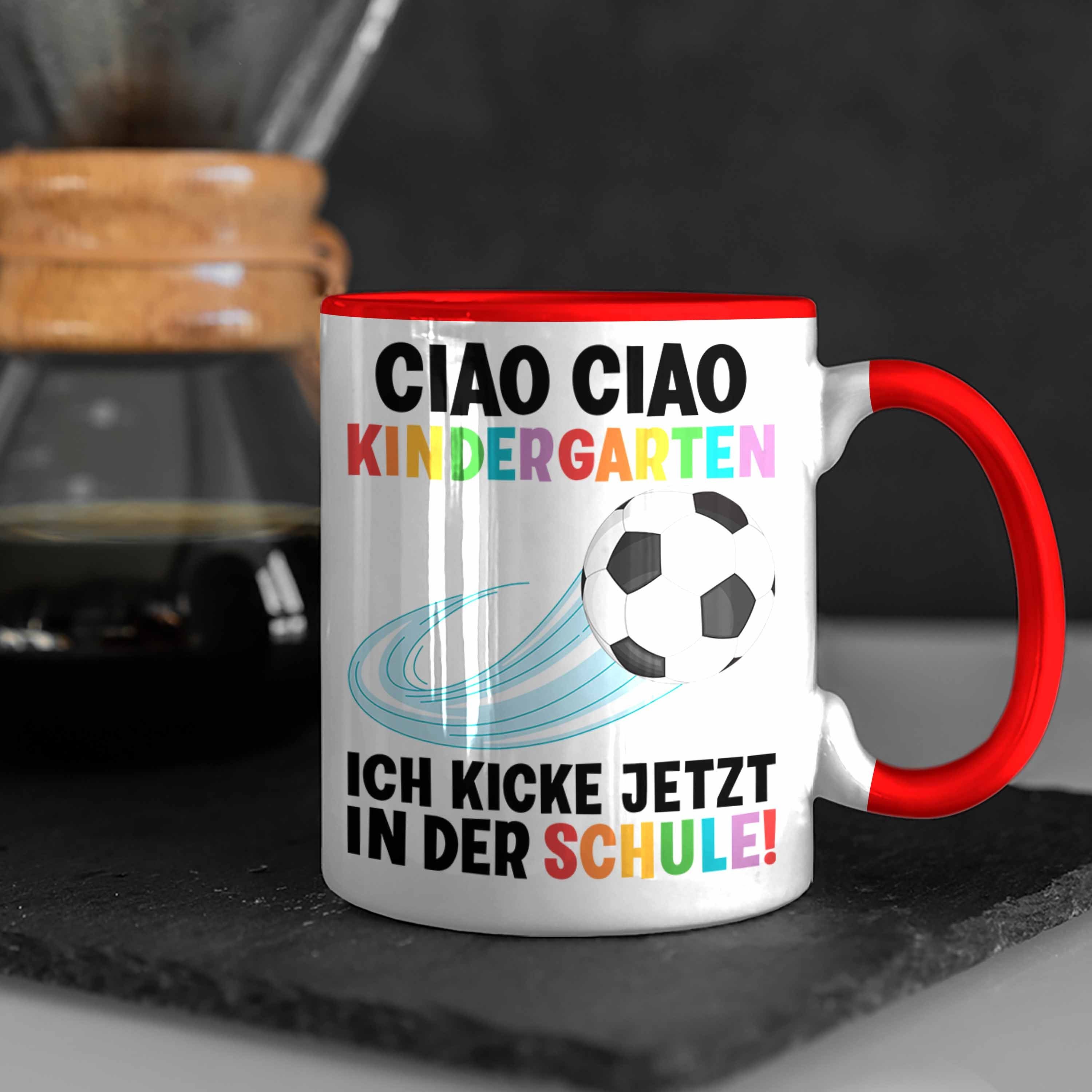 Schultüte Geschenkidee Geschenk Füllung Fußball für Schuleinführung 1. 2022 Junge Schulstart Schultag Trendation Einschulung - Tasse Trendation Tasse Schulanfang Rot Schulkind