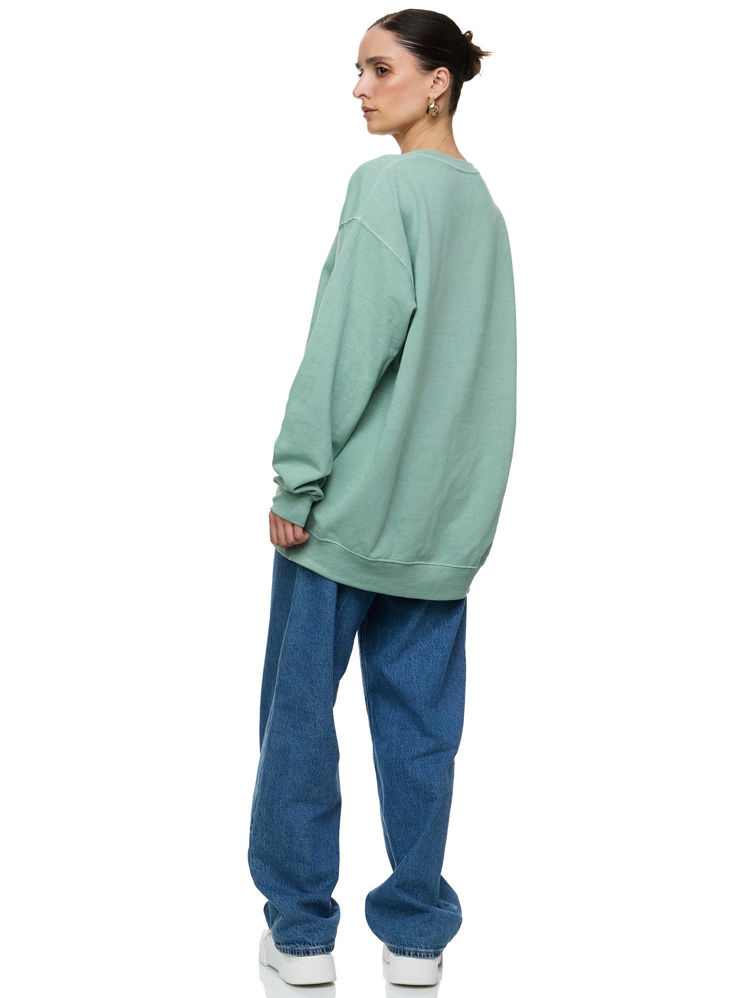 Worldclassca Sweatshirt Worldclassca Oversized Sweatshirt Teddybär Bär Print Langarm Pullover Print - "Bear with me, it’s been a long day"