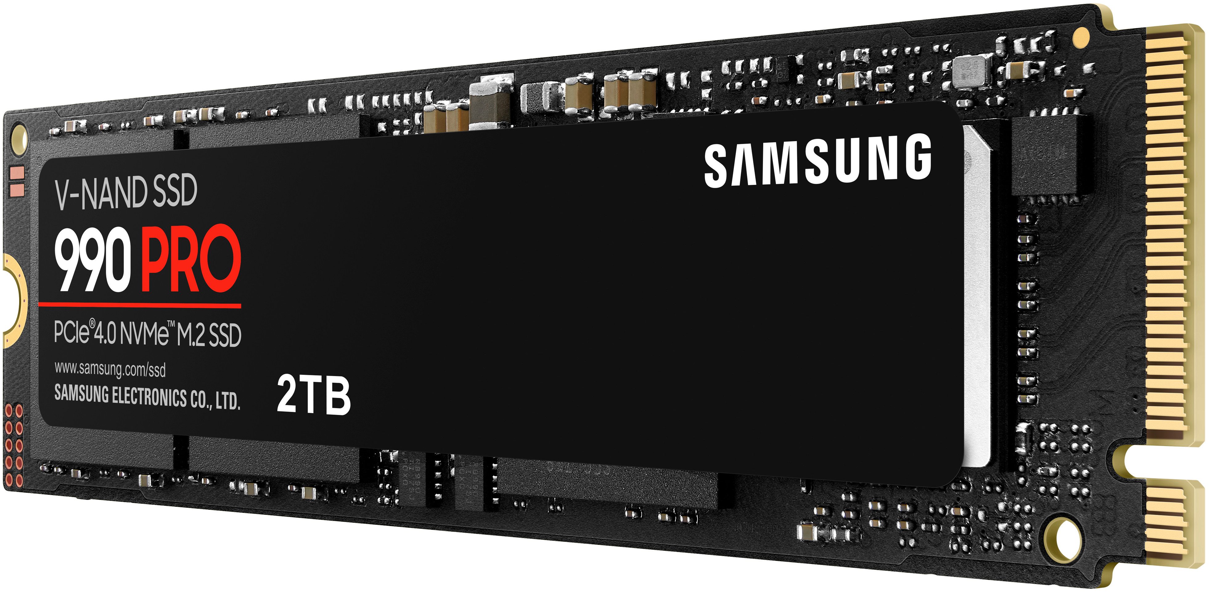 Samsung 990 PRO NVMe™ M.2 interne SSD (2 TB) 7450 MB/S Lesegeschwindigkeit, 6900 MB/S Schreibgeschwindigkeit