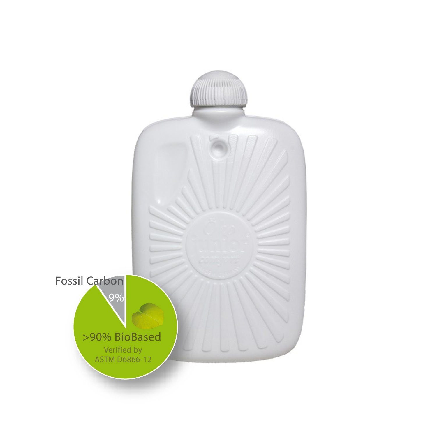 Hugo Frosch Wärmflasche Öko 2,0 l oder 0,8 l Junior formstabil Made in Germany, 0,8 l Junior Weiß - ohne künstliche Weichmacher, Ohne PVC