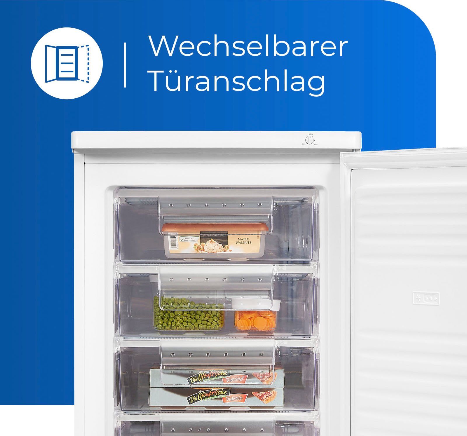 GS12-040E cm 85,5 Gefrierschrank exquisit breit cm hoch, 55,0 weiss,