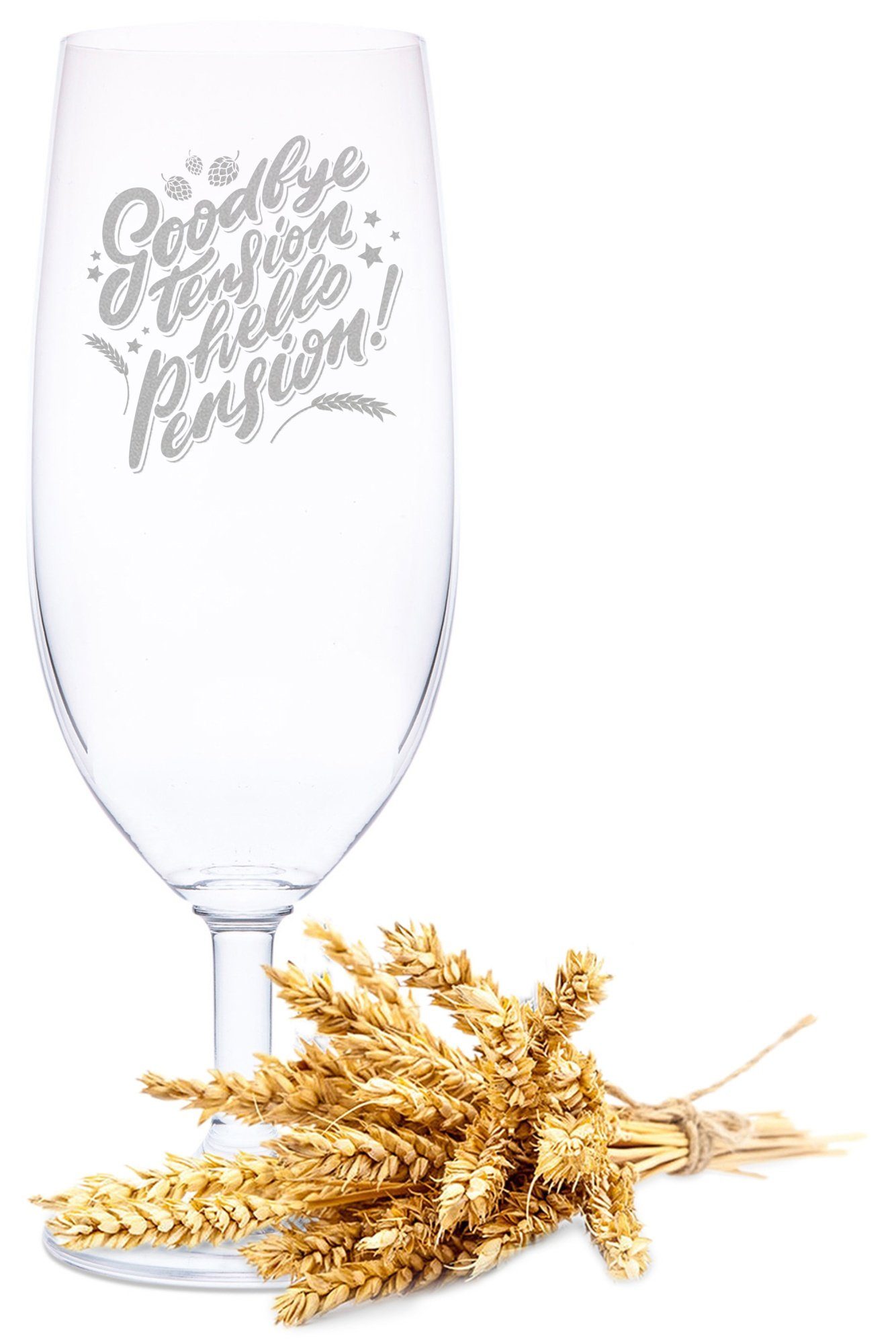 GRAVURZEILE Bierglas Leonardo Bierglas mit Gravur - Goodbye Tension, Glas, Geschenk für Papa zum Vatertag - 306 ml