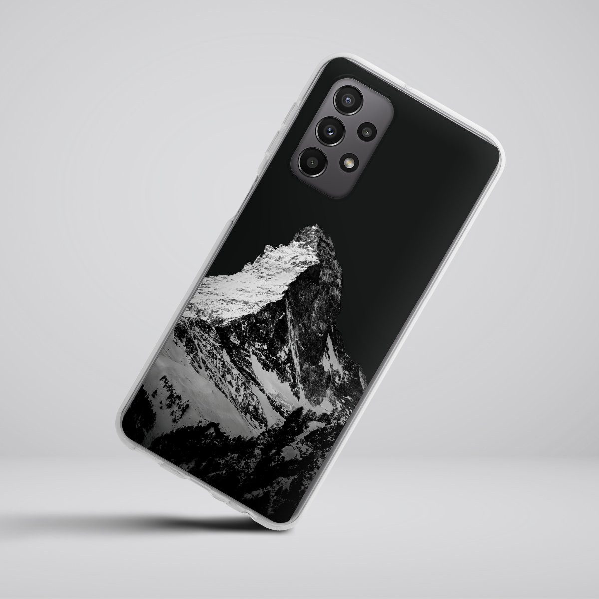 DeinDesign Handyhülle Berg Schnee Alpspitze Snow Capped Mountains Grayscale, Samsung Galaxy A23 5G Silikon Hülle Bumper Case Handy Schutzhülle