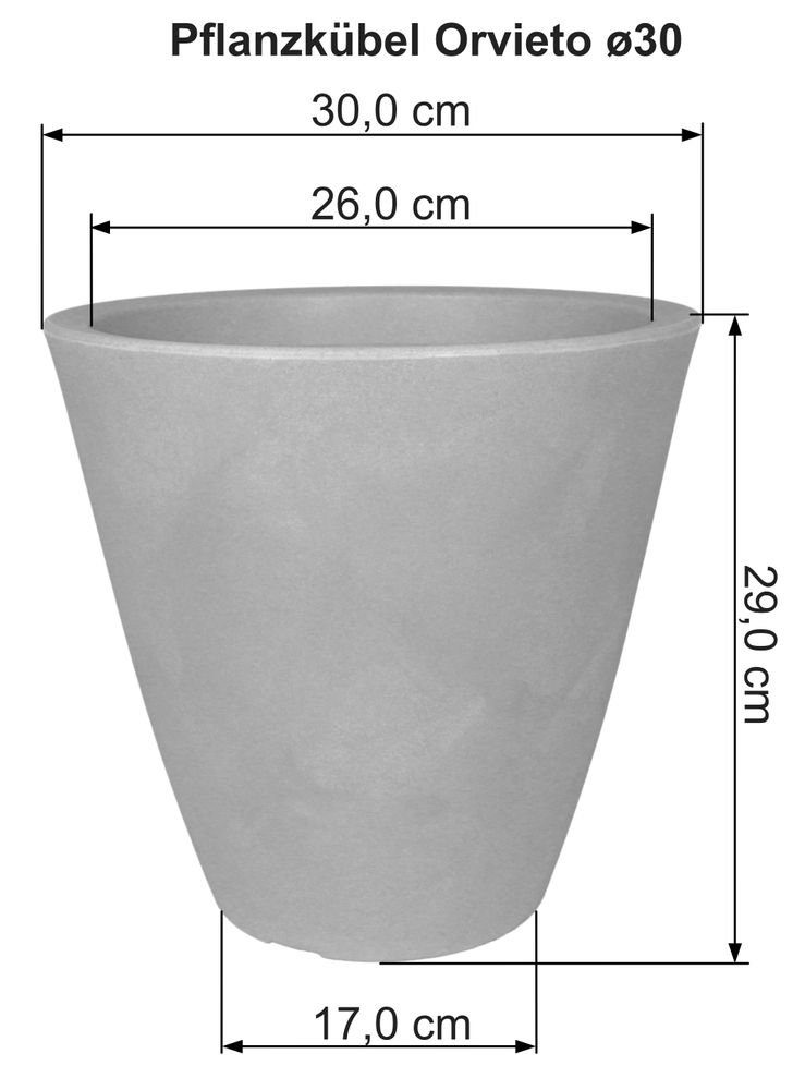 Heimwerkercenter Pflanzkübel MePla Kunststoff ø30 frost- Pflanzkübel Orvieto H29 cm, aus Blumentopf UV-beständigem / Hochkübel Anthrazit, wetterfest und