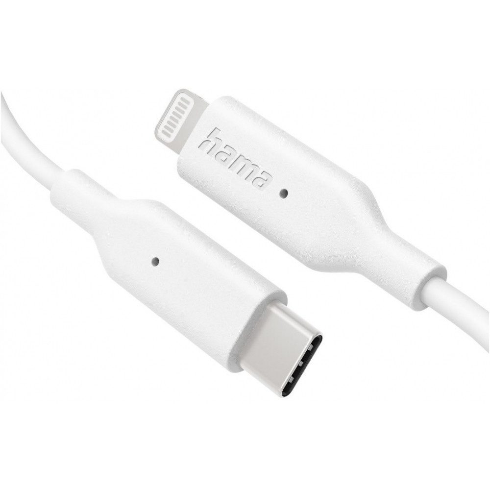 Hama Hama Ladekabel USB-C zu Lightning 1m weiß Lightningkabel, USB-C, USB-C zu Lightning, Schnellladefunktion verfügbar