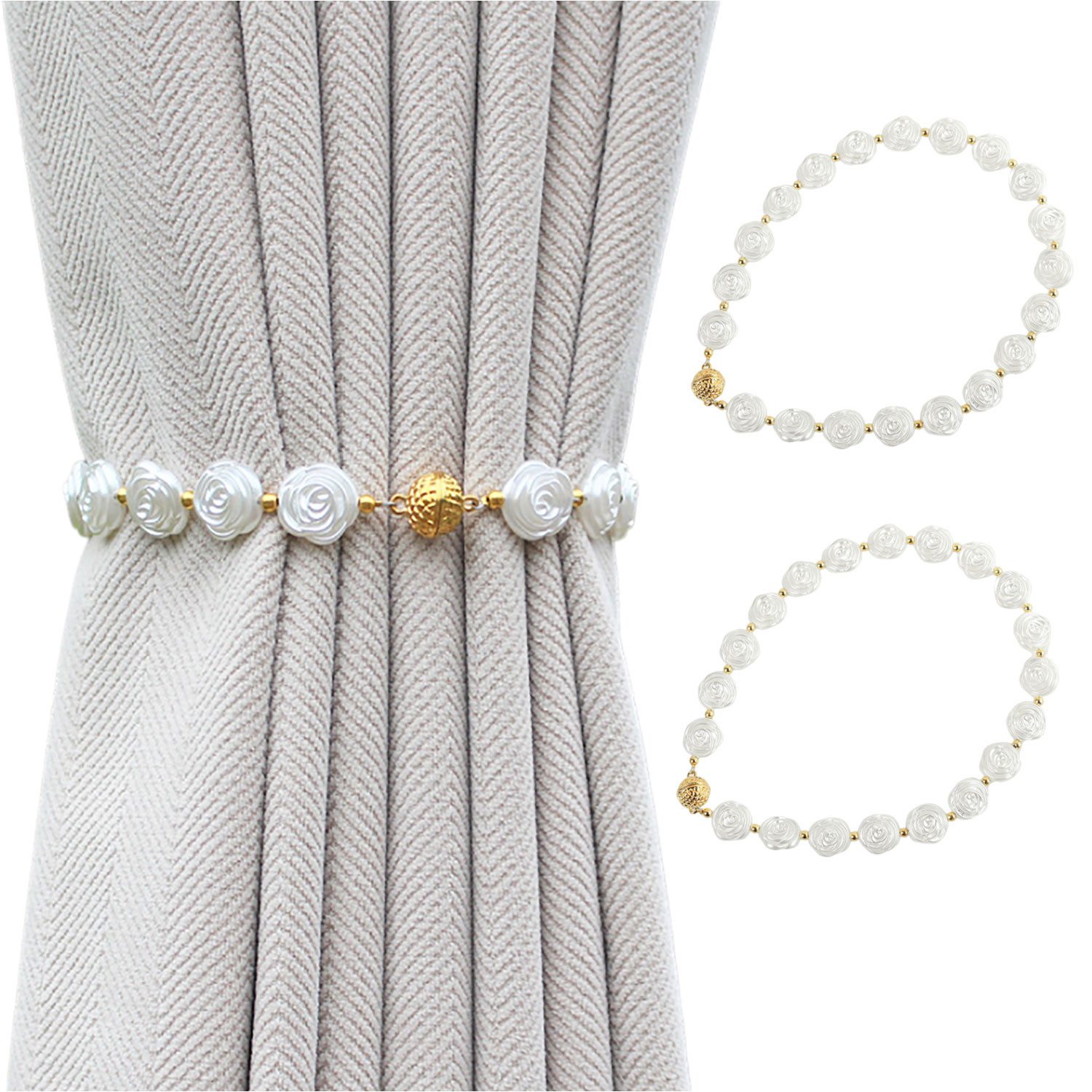 Refttenw Raffhalter Vorhang Magnetische Vorhanghalter Raffhalter für Zuhause Dekoration, Dekoschals,Gardinen,Gardinenschience,Scheibengardinen,Vorhange, (2-tlg)