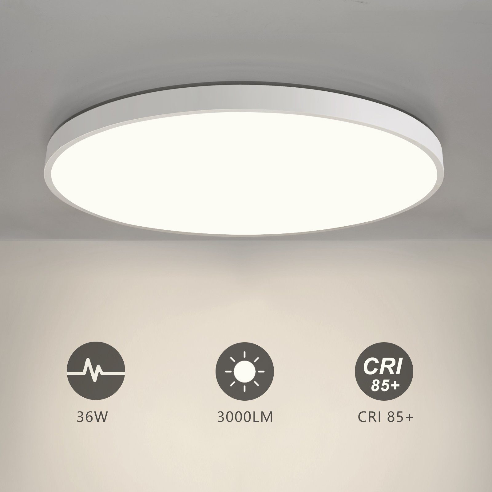 JDONG LED Deckenleuchte Flach Rund Weiß günstig online kaufen