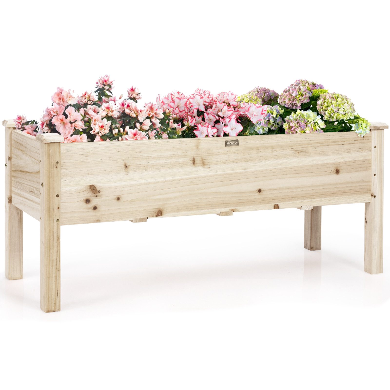 COSTWAY Hochbeet (1 St), Pflanzbeet, Blumenkasten, Blumenkübel aus Tannenholz