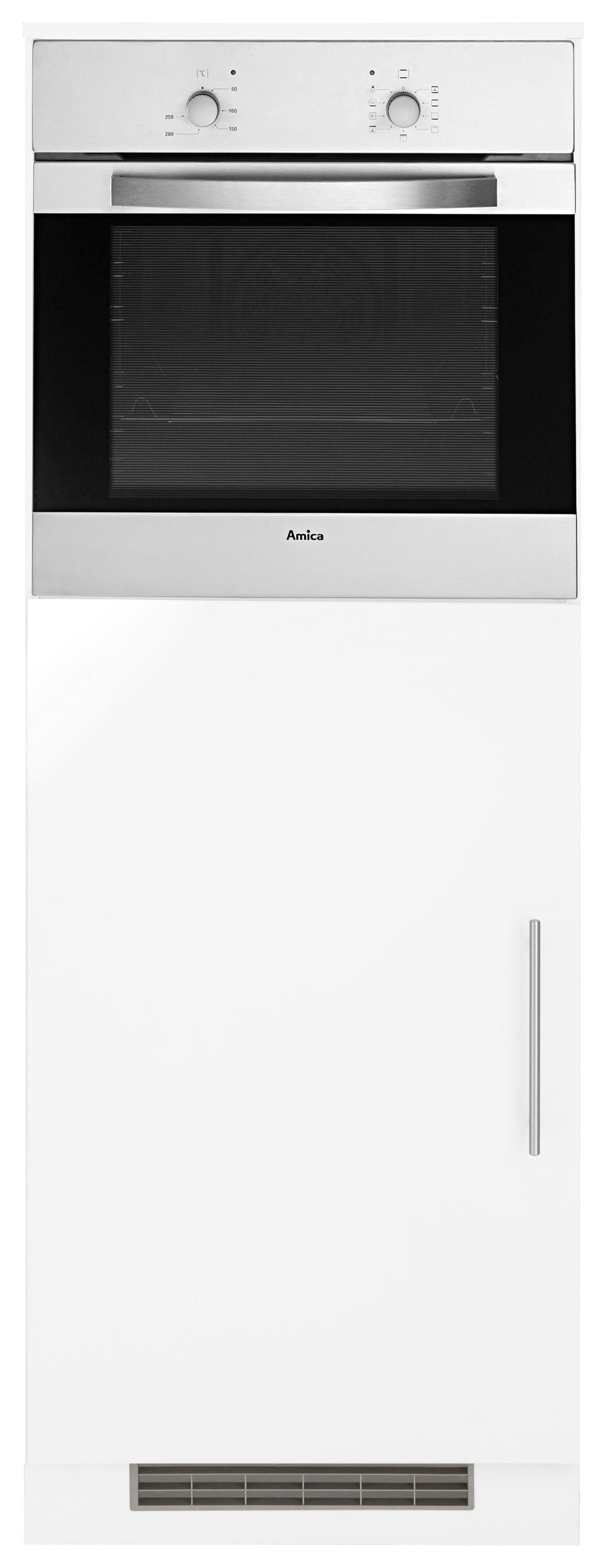 wiho Küchen Backofen/Kühlumbauschrank Cali 60 cm breit Front: Weiß Glanz, Korpus: weiß | Weiß