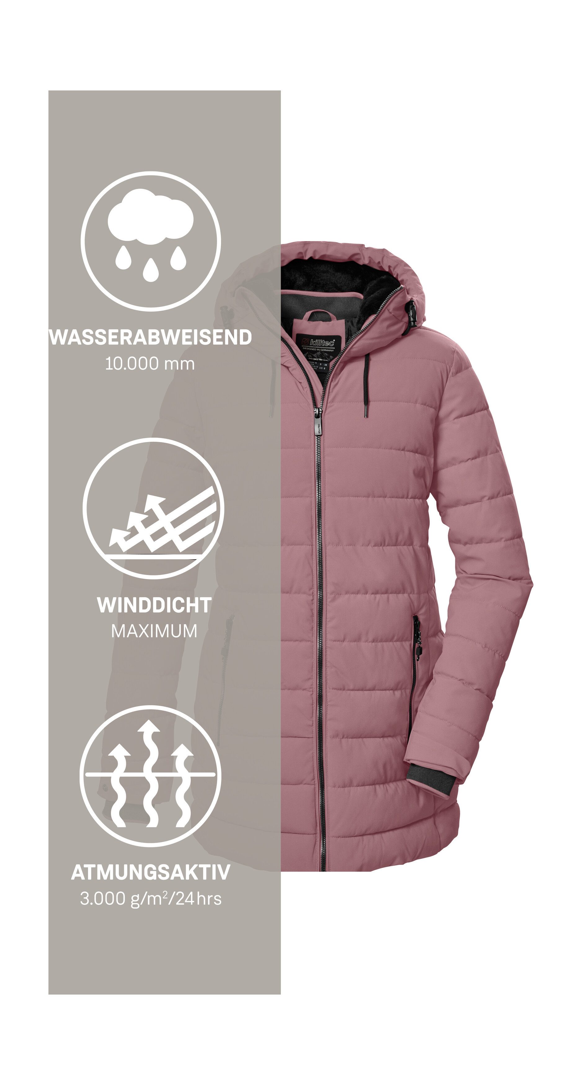 Killtec Steppmantel KOW 55 WMN QLTD PRK Wasserabweisender, winddichter Damenparka, atmungsaktiv