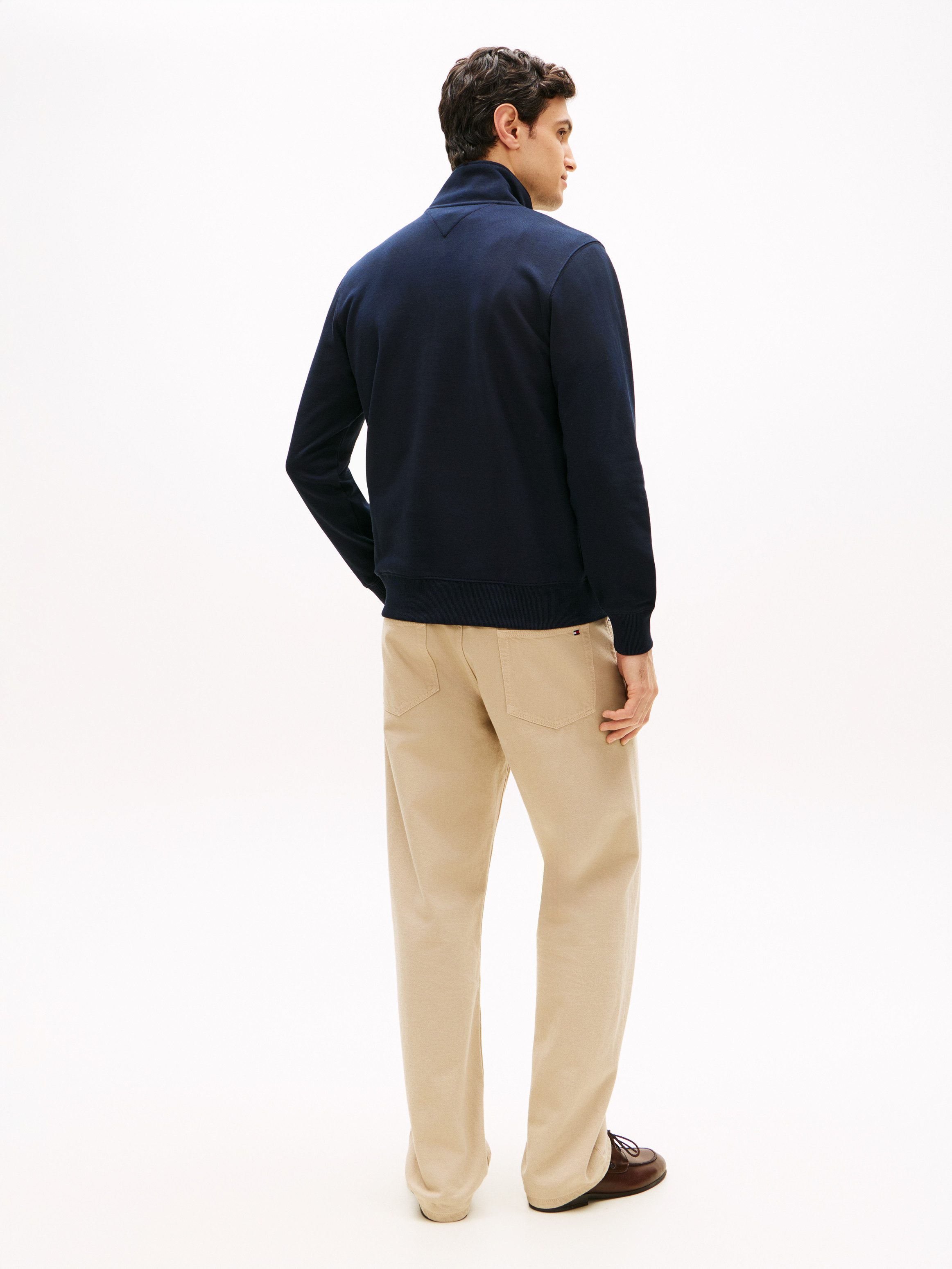 Tommy Hilfiger Sweatshirt ESSENTIAL TERRY NEW 1/4 ZIP Quarter-Zip aus Terry mit Flag – Bild 5 von 5