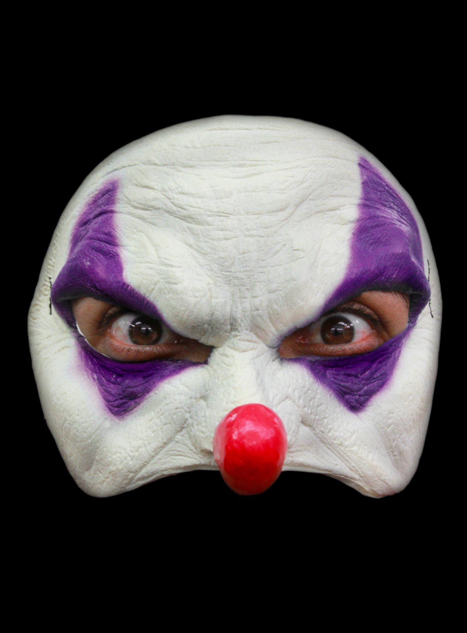 Ghoulish Productions Verkleidungsmaske Lila Clown Halbmaske, Spaßmacher zum Fürchten