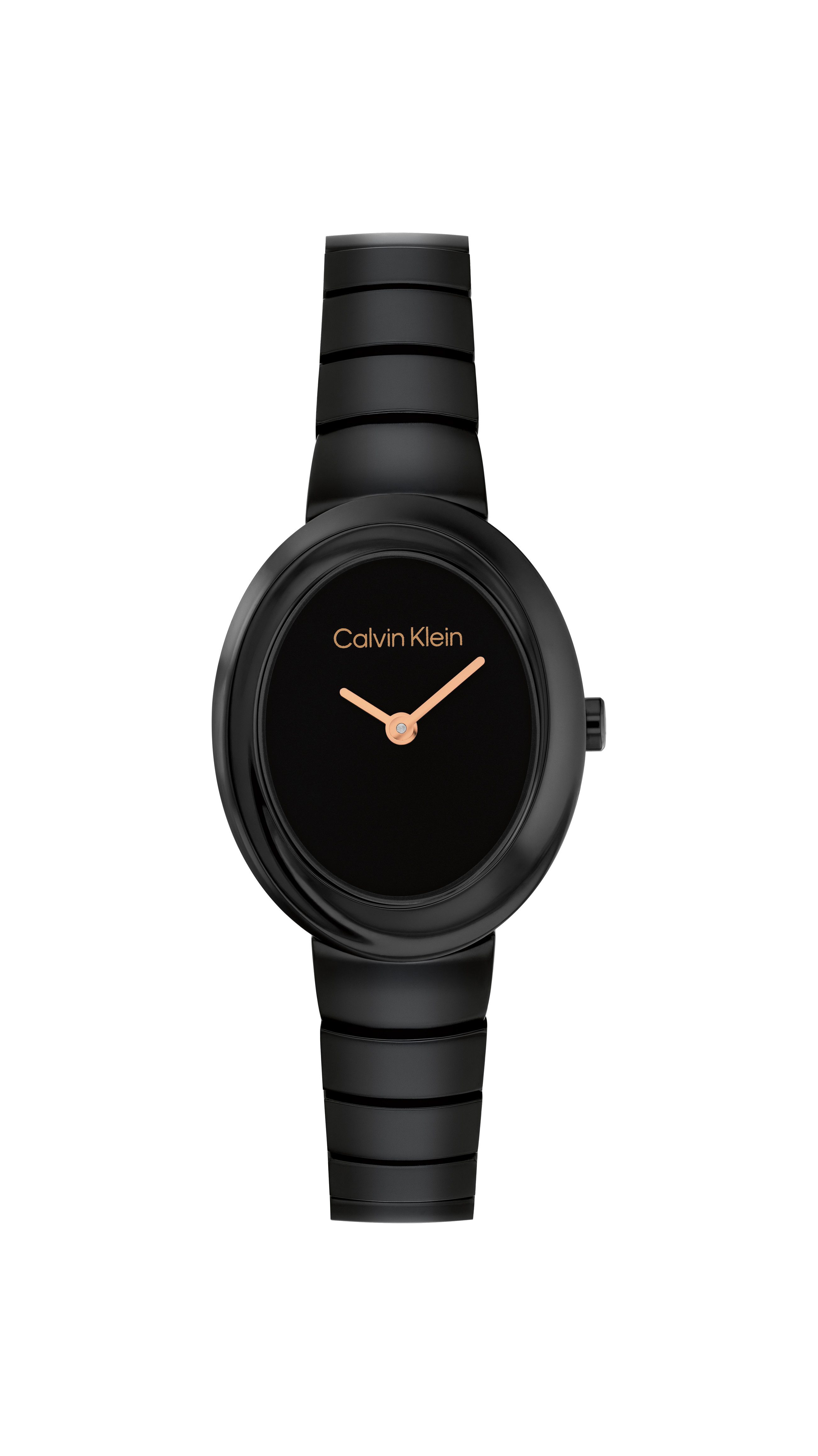 Calvin Klein Quarzuhr TWISTED BEZEL 25100150, Armbanduhr, Damenuhr, Edelstahlarmband, analog