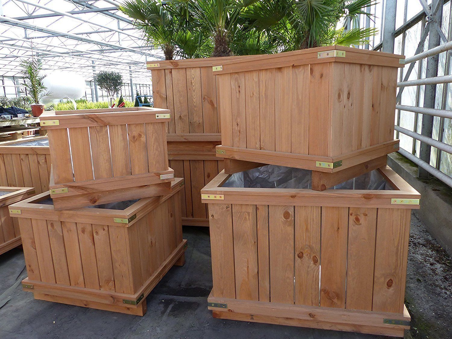 gruenwaren jakubik Pflanzkübel Holzkübel XXL Pflanzkübel Holz Premium, div. Größen, Pflanztopf