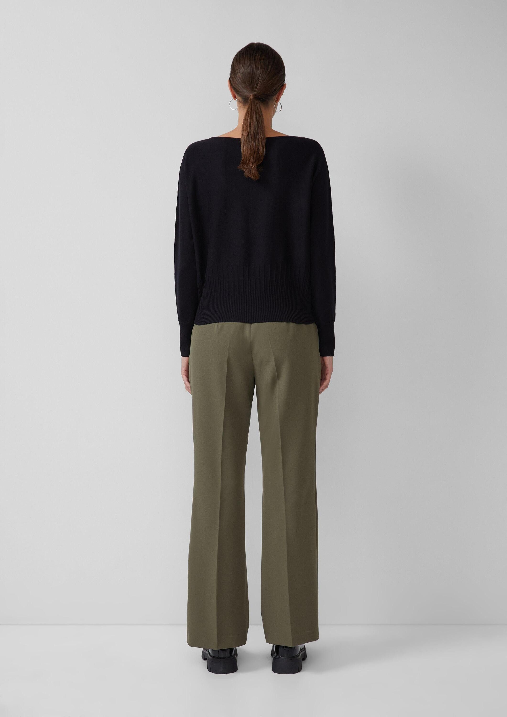 s.Oliver Longpullover Strickpullover Strickpullover mit Strukturmuster am Saum