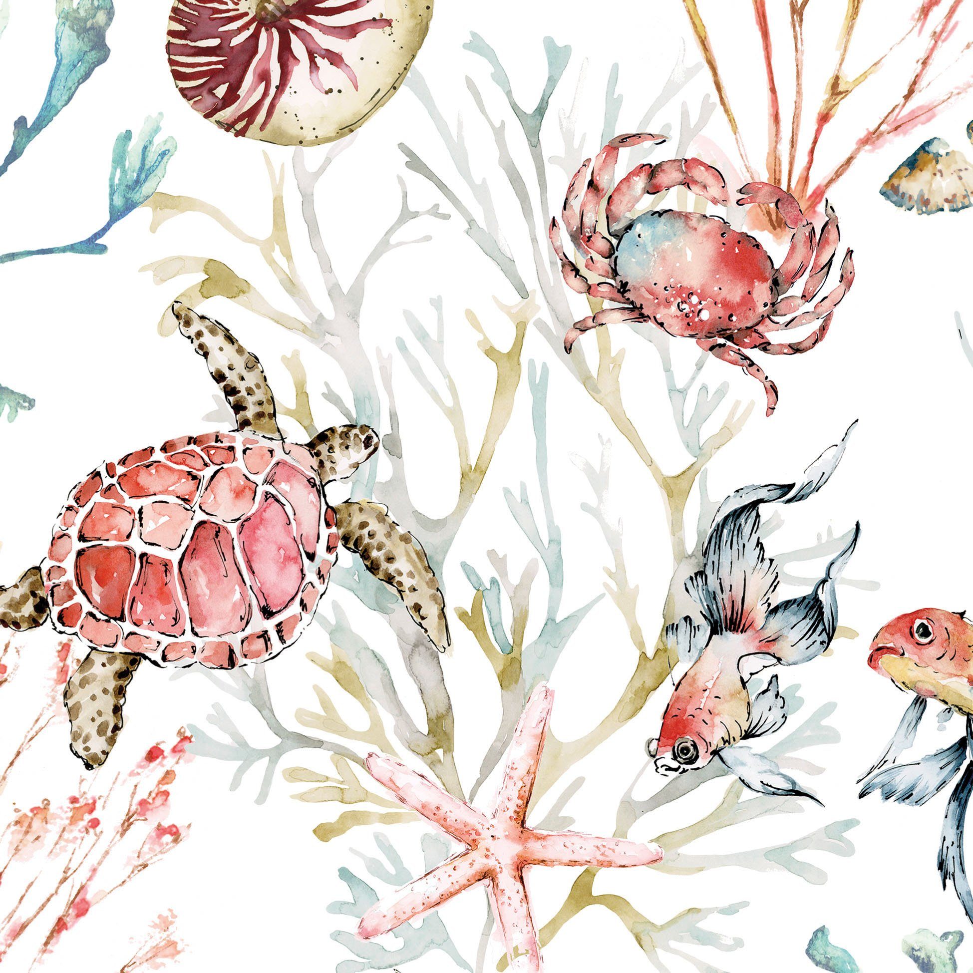 Ambiente Papierserviette Sea Animals, (20 St), 20 Stück